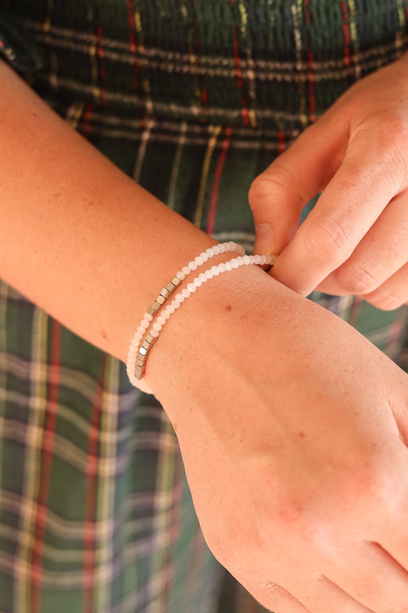Clara Bracelet Set in White - Addy Avenue