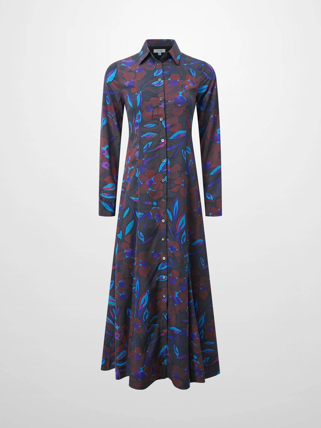 Collared A - Line Shirtdress - Brown Floral - Addy Avenue