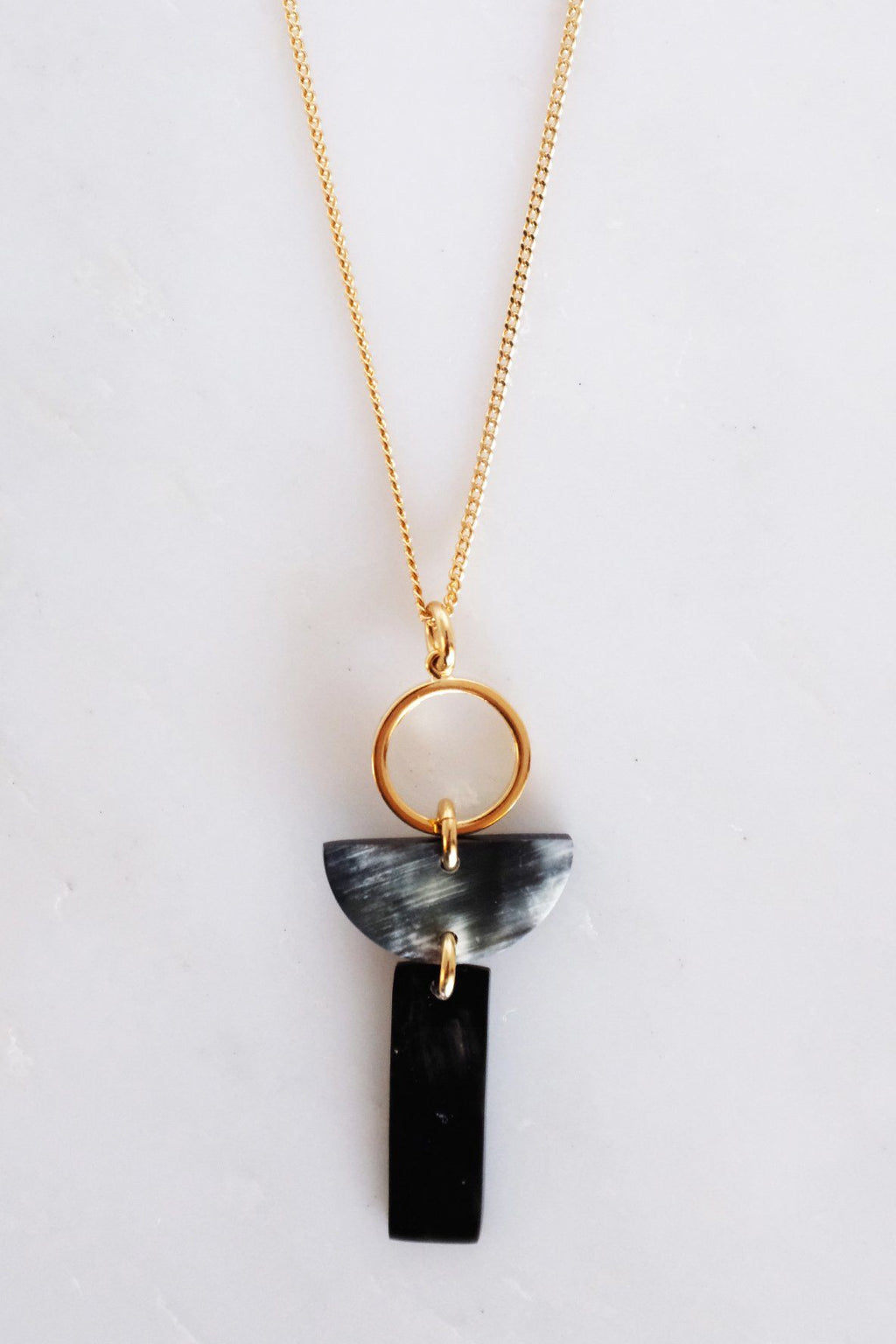 Con Dao II Geo Buffalo Horn Pendant Necklace - Addy Avenue