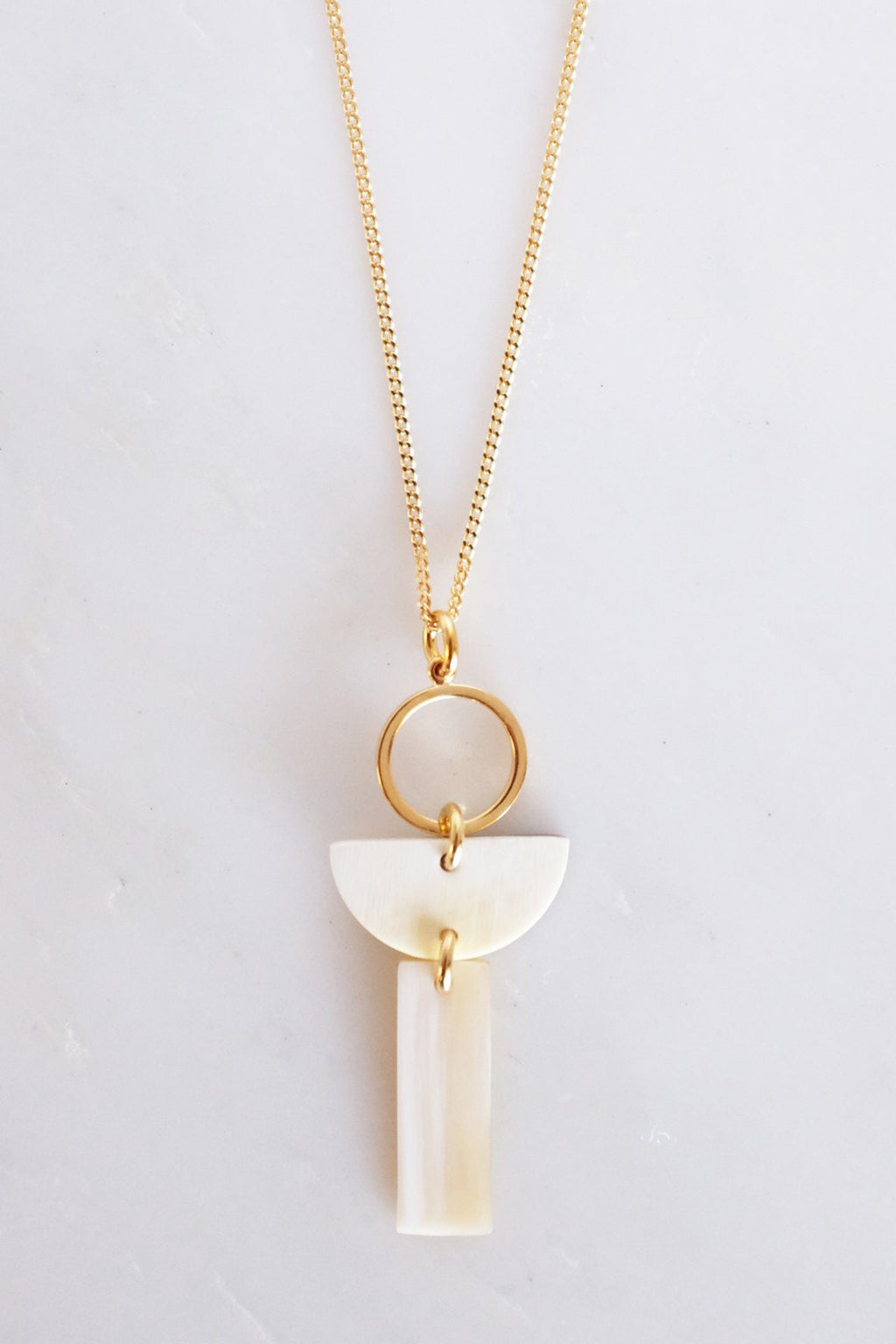 Con Dao II Geo Buffalo Horn Pendant Necklace - Addy Avenue
