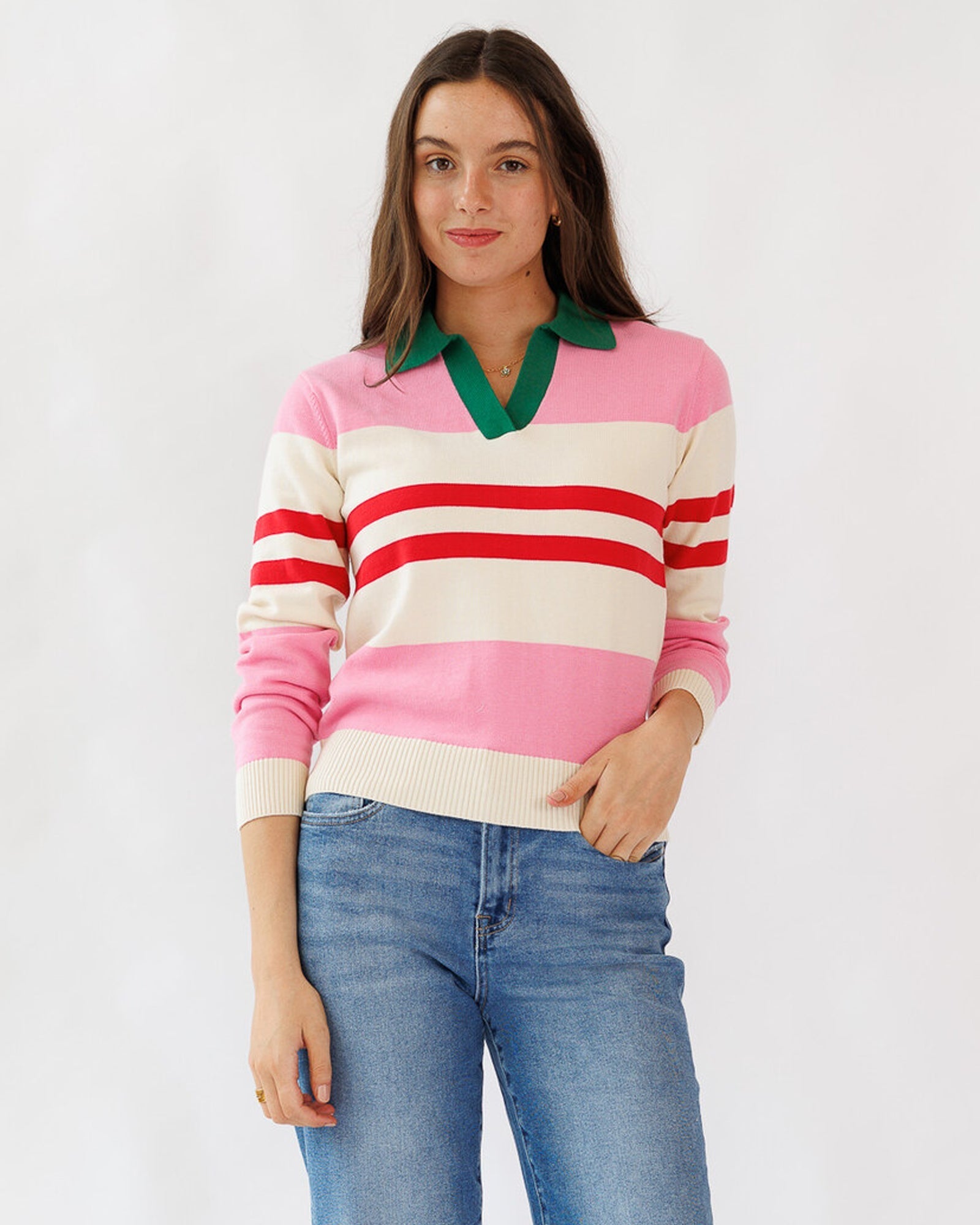 Cozy Collared Pullover Sweater in Soft Fabric Blend - Addy Avenue