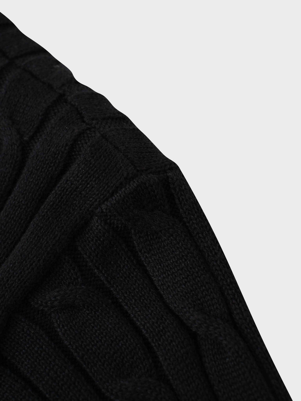 Crew Neck Cable Sweater - Black - Addy Avenue