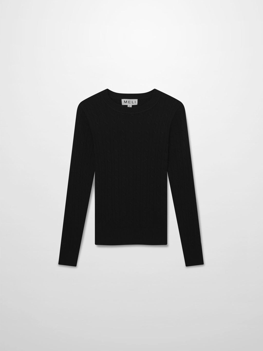 Crew Neck Cable Sweater - Black - Addy Avenue