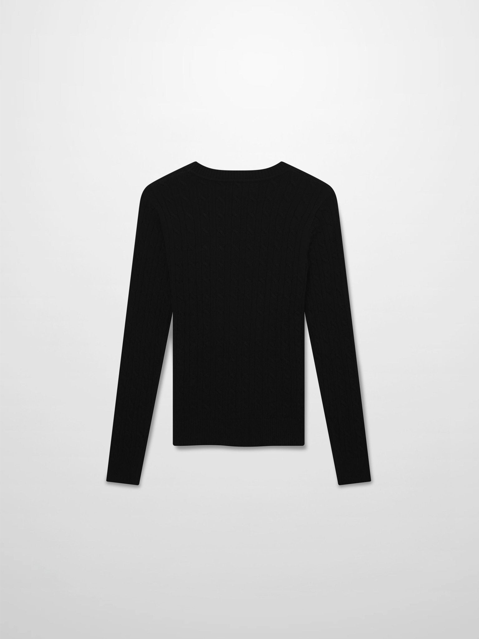 Crew Neck Cable Sweater - Black - Addy Avenue