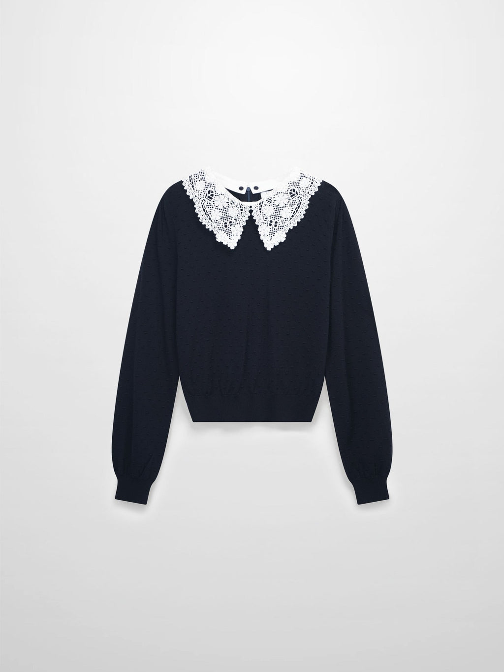 Crew Neck Pebbled Sweater - Navy - Addy Avenue