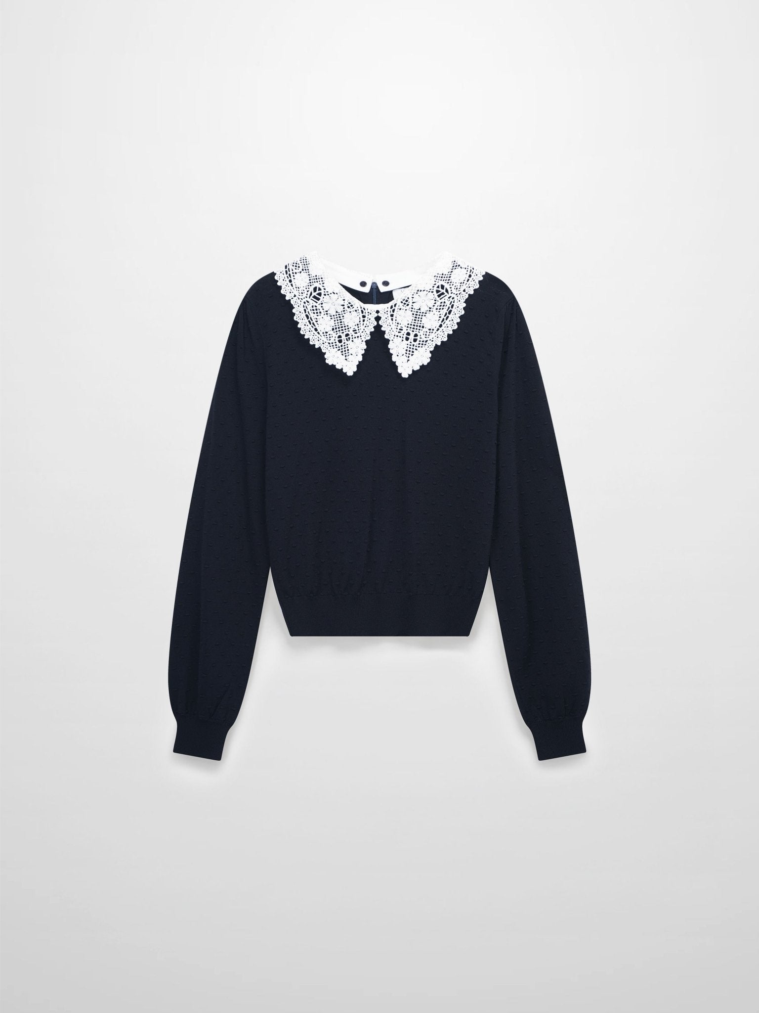 Crew Neck Pebbled Sweater - Navy - Addy Avenue