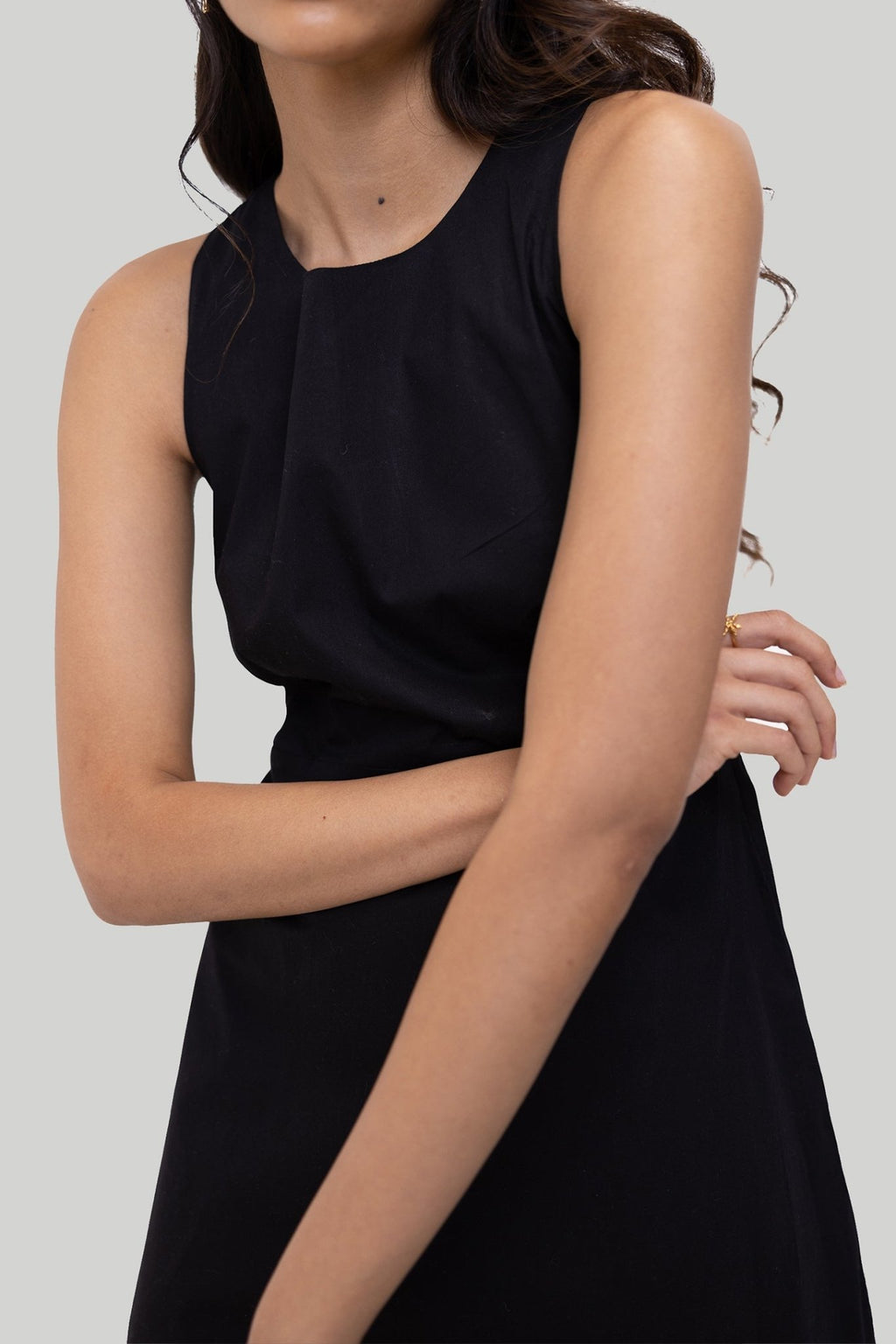 Cross - back Midi Dress in Black - Addy Avenue