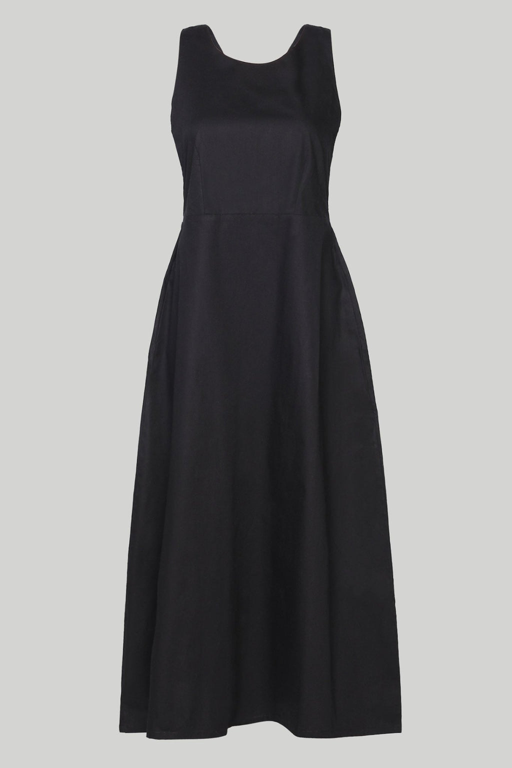 Cross - back Midi Dress in Black - Addy Avenue