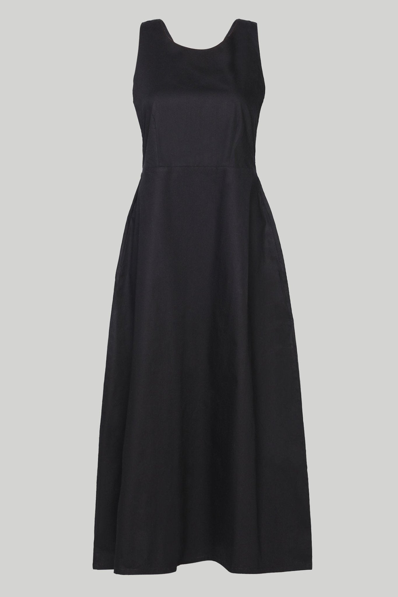 Cross - back Midi Dress in Black - Addy Avenue