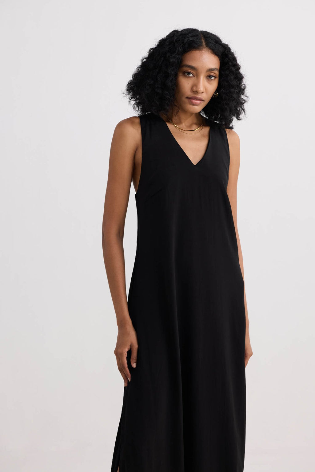 Crossed in Chic Sleeveless Maxi Dress in Black - Addy Avenue