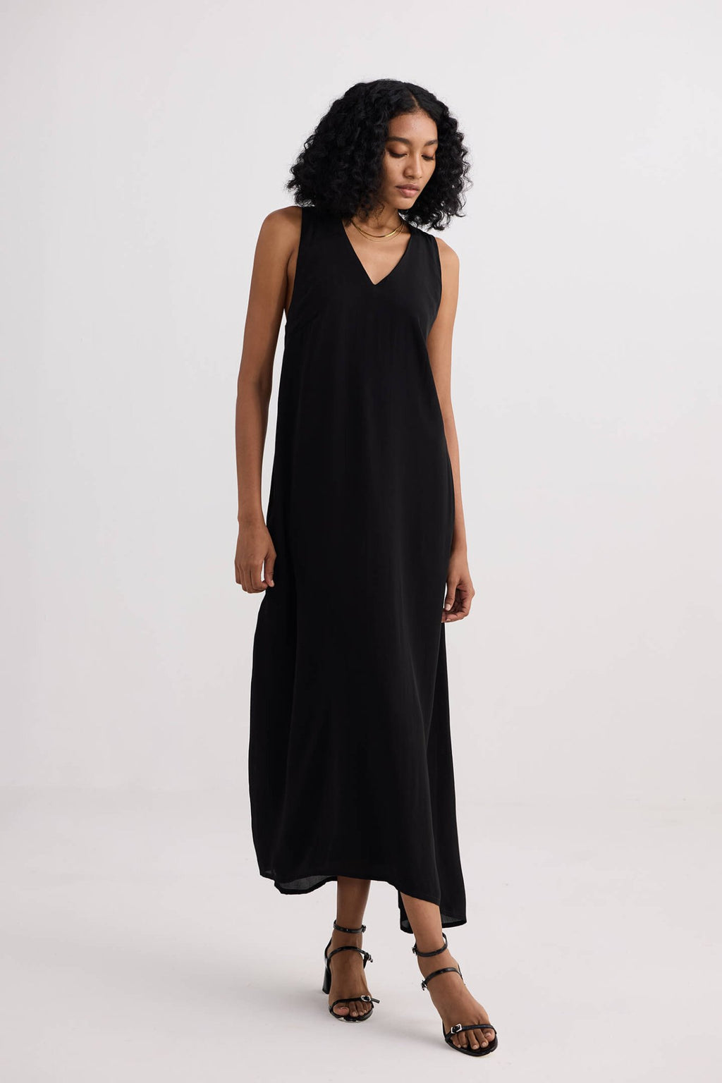 Crossed in Chic Sleeveless Maxi Dress in Black - Addy Avenue