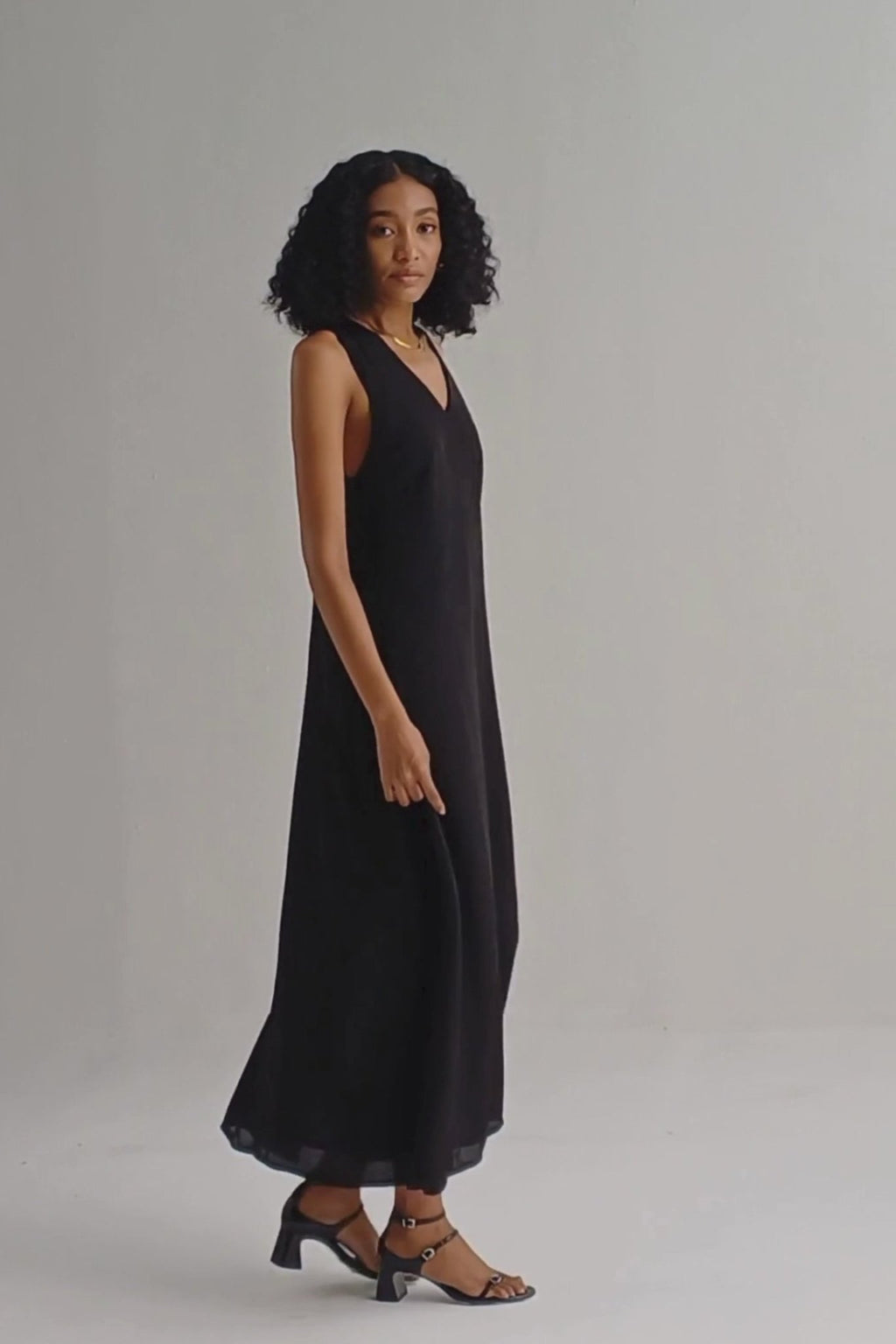 Crossed in Chic Sleeveless Maxi Dress in Black - Addy Avenue