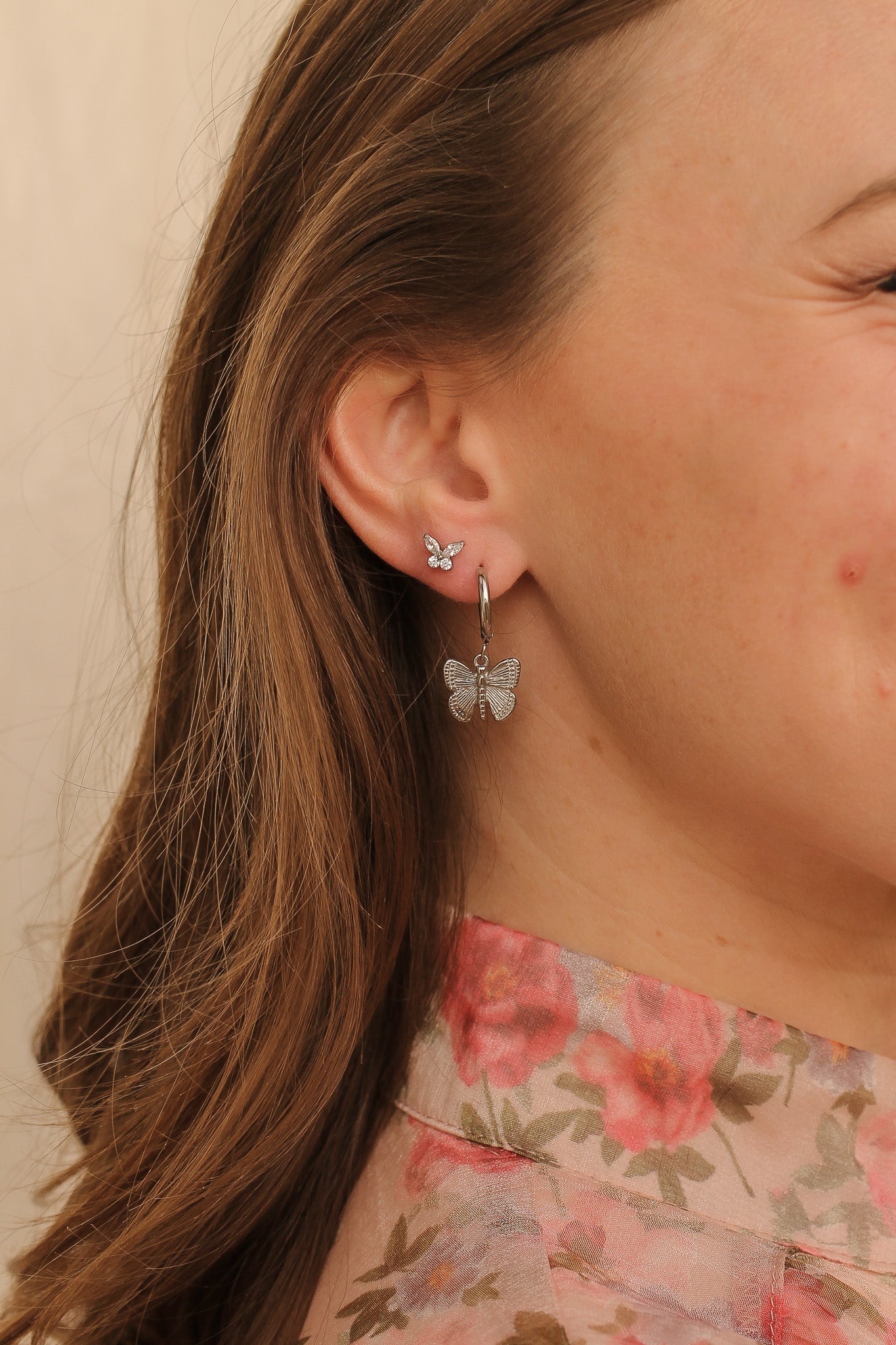 Crystal Butterfly Flat Back Stud (Single) - Addy Avenue