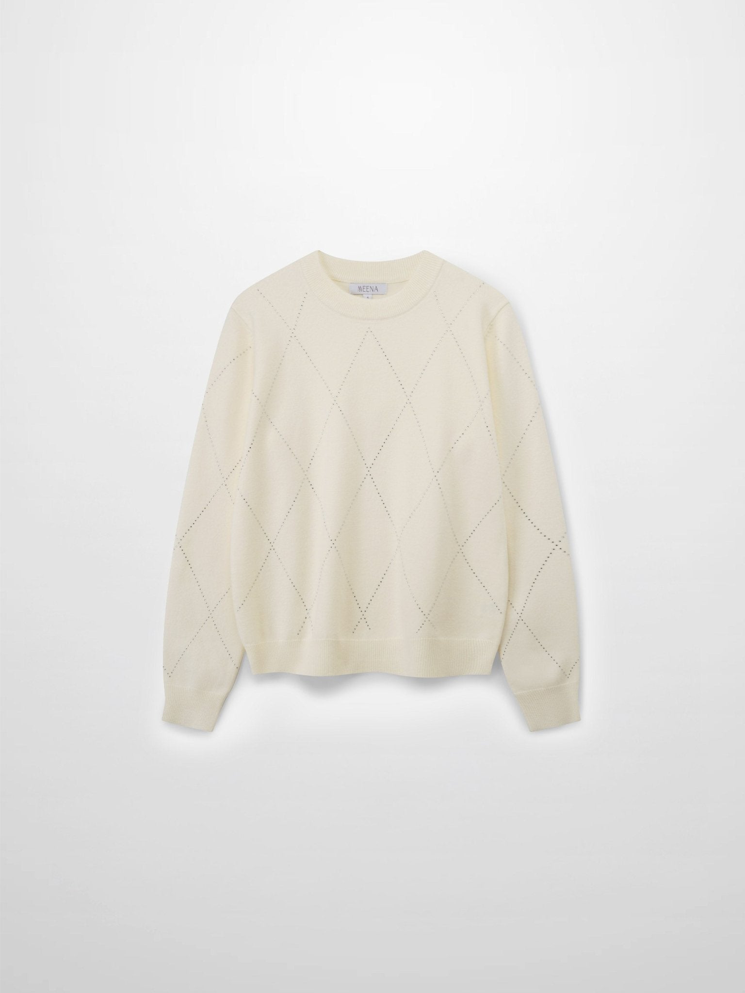 Diamond Stud Design Sweater - Ivory - Addy Avenue
