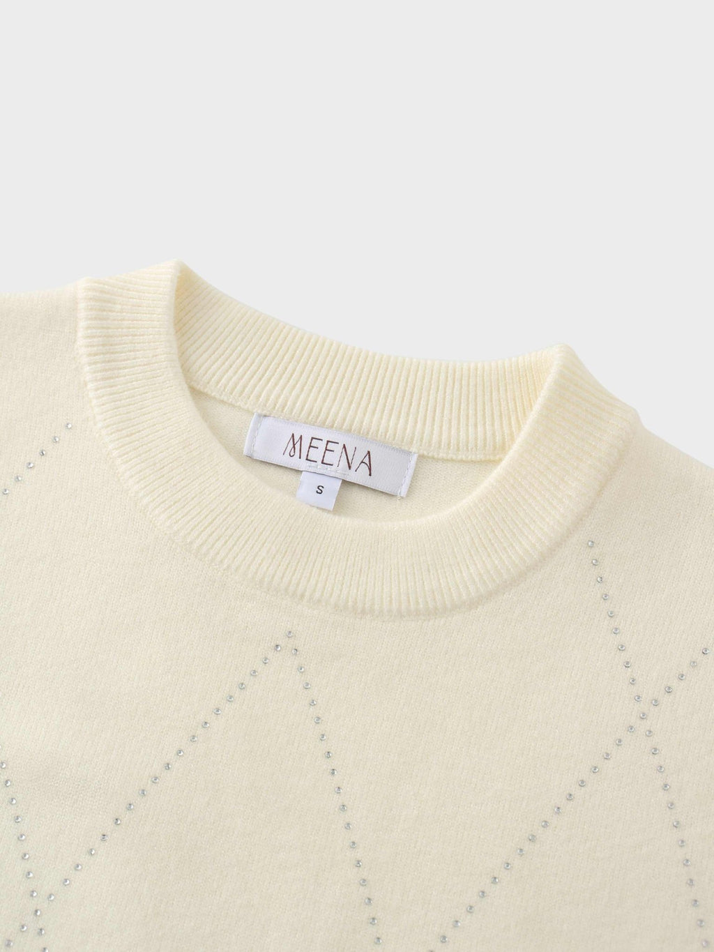 Diamond Stud Design Sweater - Ivory - Addy Avenue