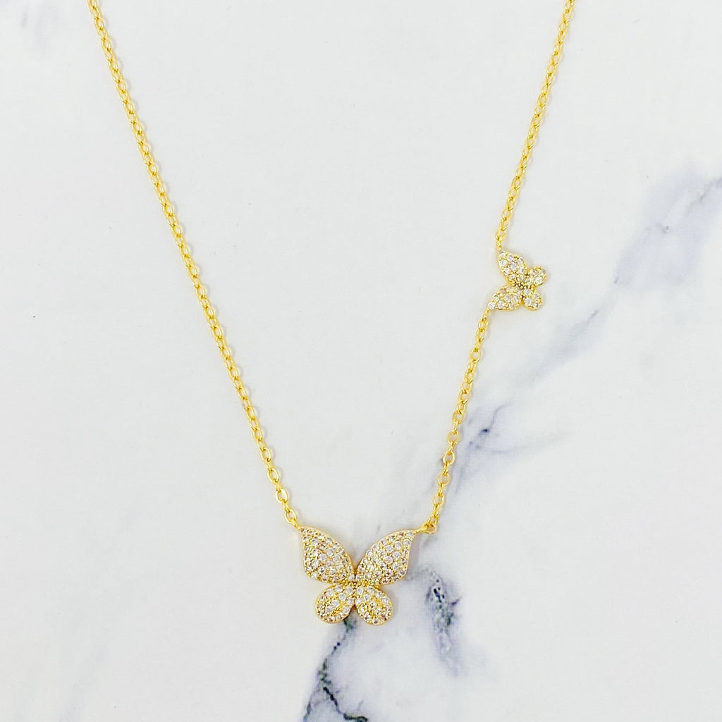 Double Shine Butterfly Necklace - Addy Avenue