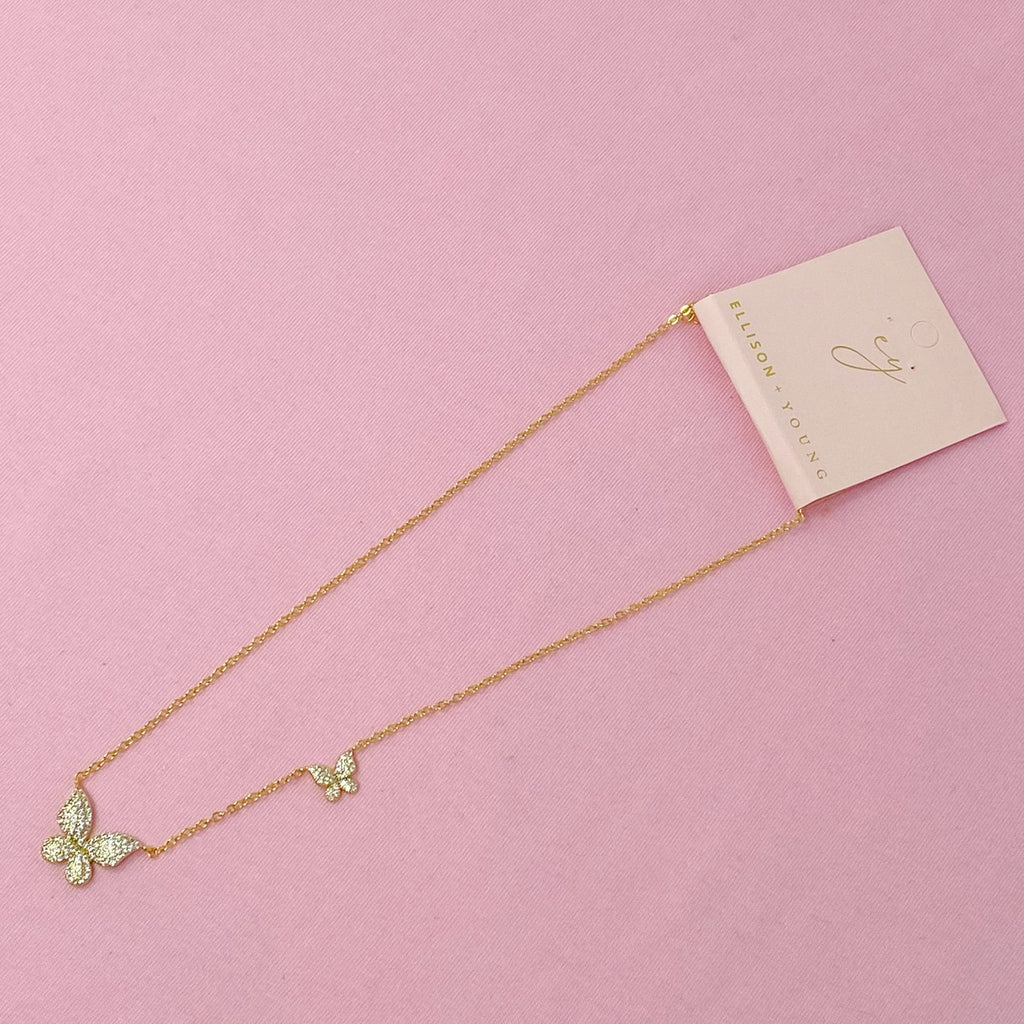 Double Shine Butterfly Necklace - Addy Avenue
