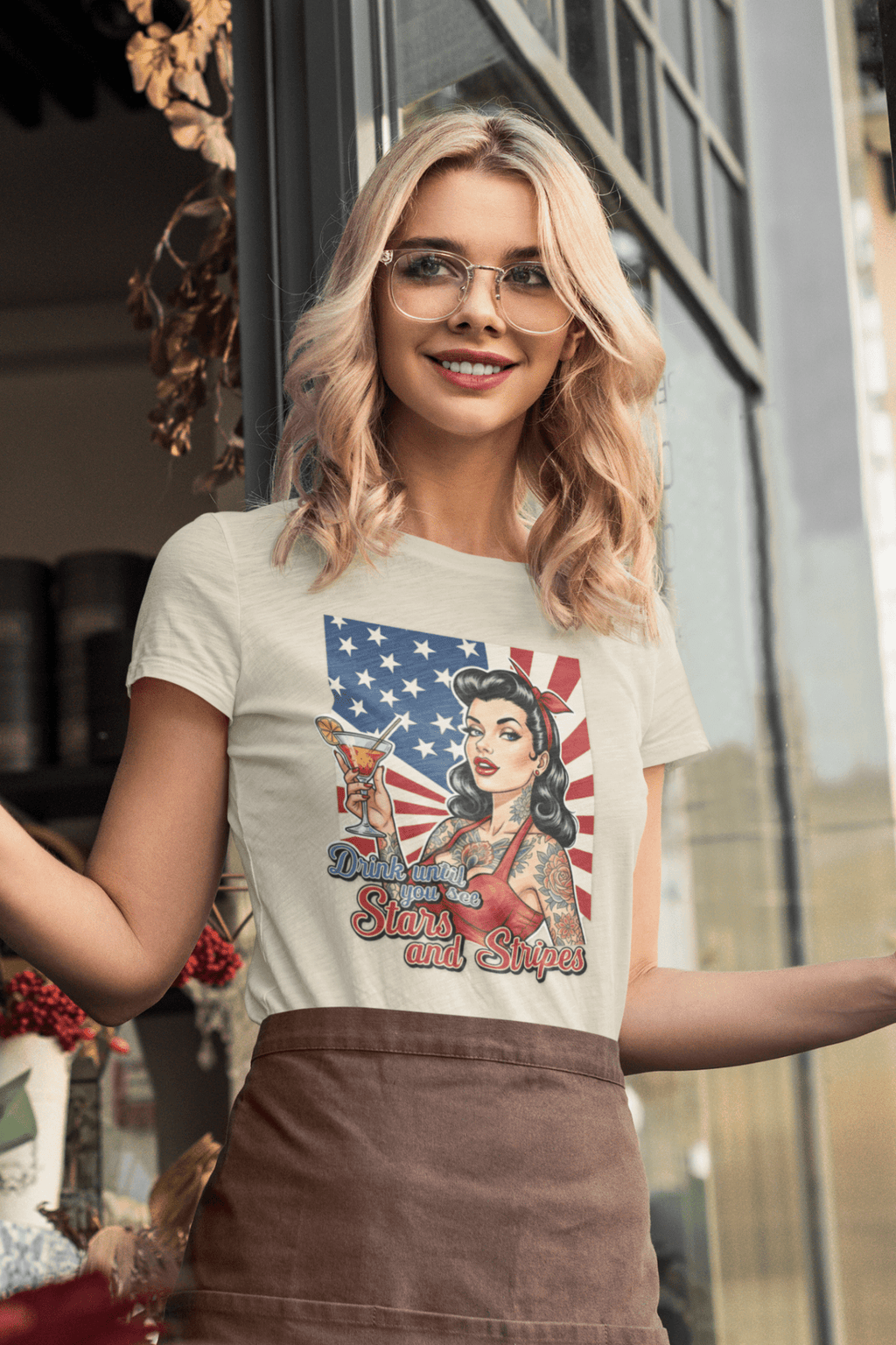 Drink Until You See Stars & Stripes Retro Graphic Tee - Addy Avenue