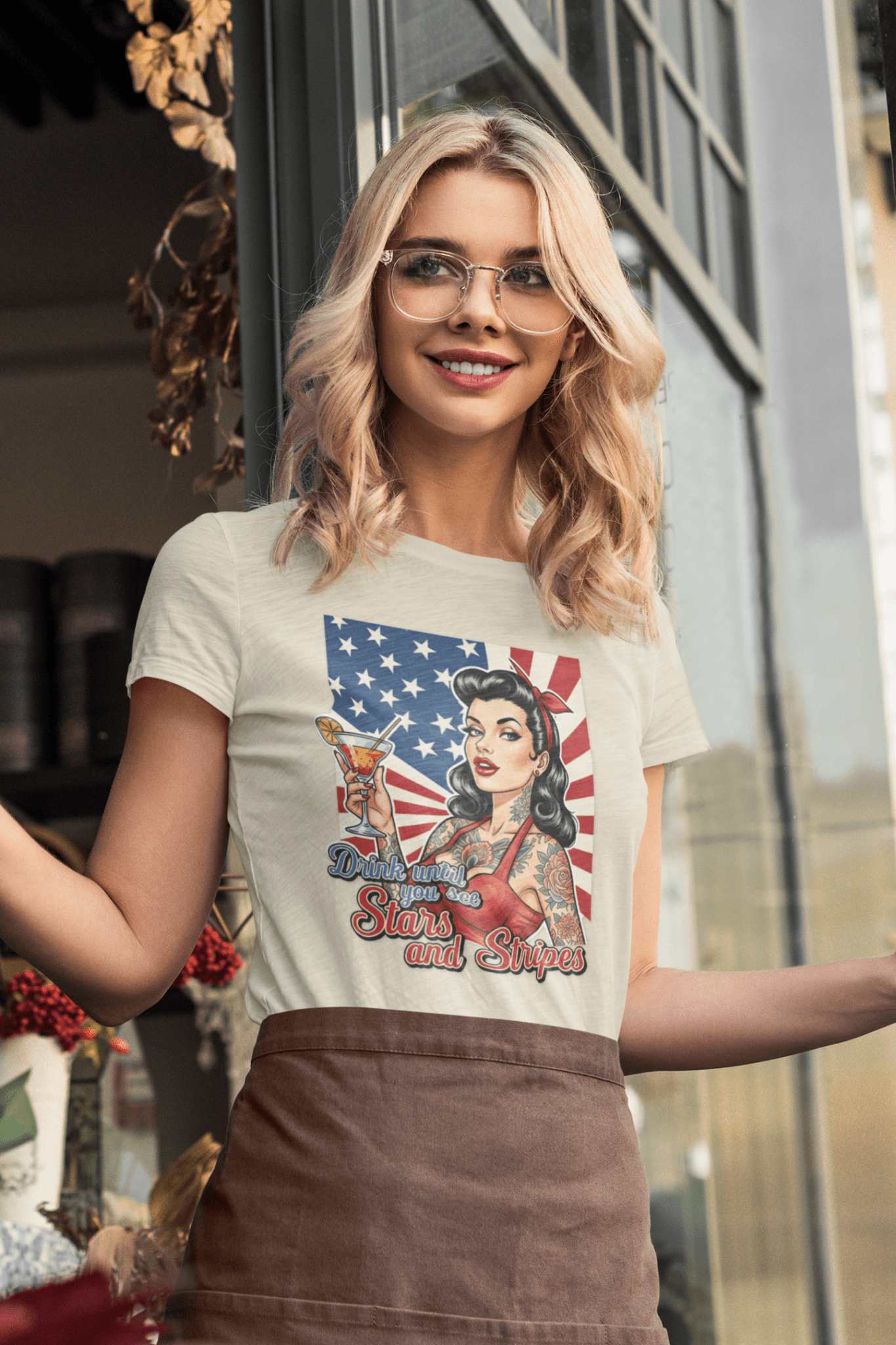 Drink Until You See Stars & Stripes Retro Graphic Tee - Addy Avenue