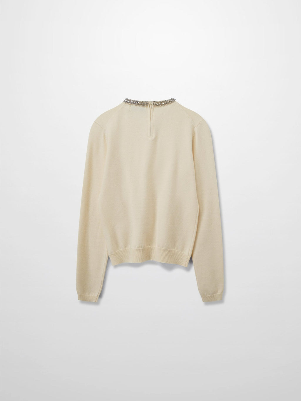 Embellished Crew Sweater - Ivory - Addy Avenue