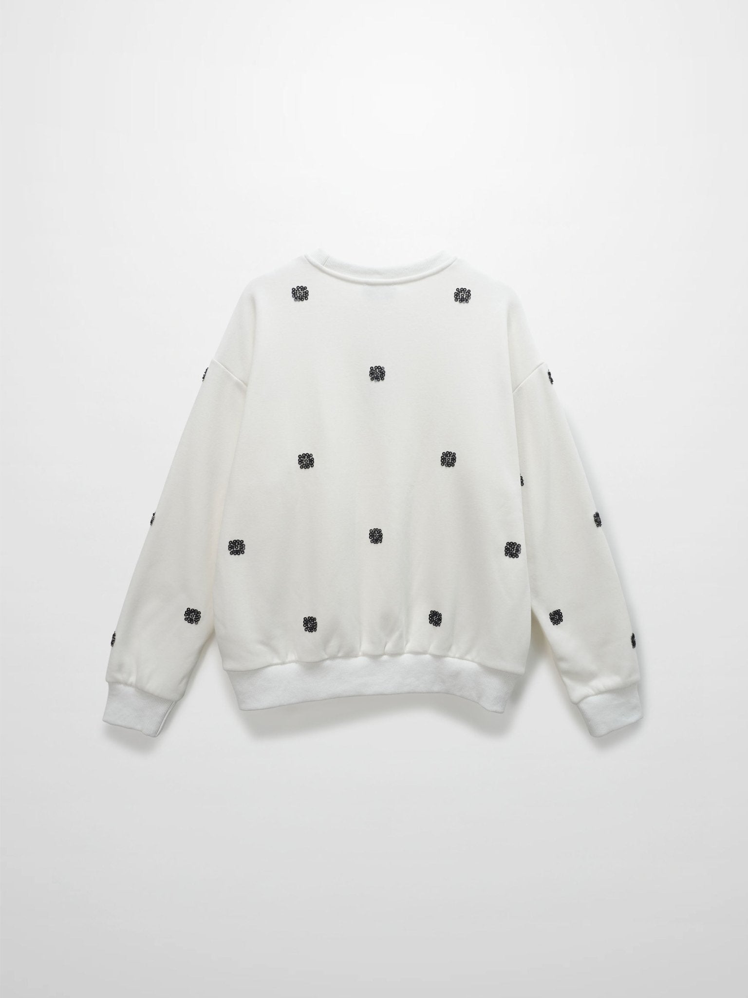 Embellished Sweatshirt - White/Black - Addy Avenue