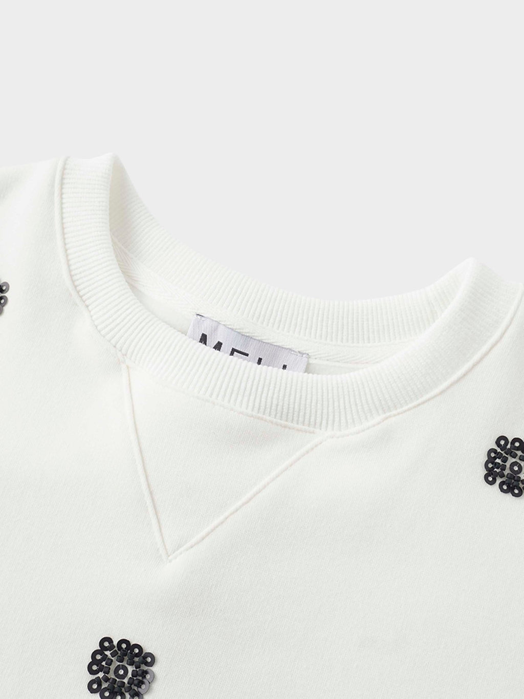 Embellished Sweatshirt - White/Black - Addy Avenue