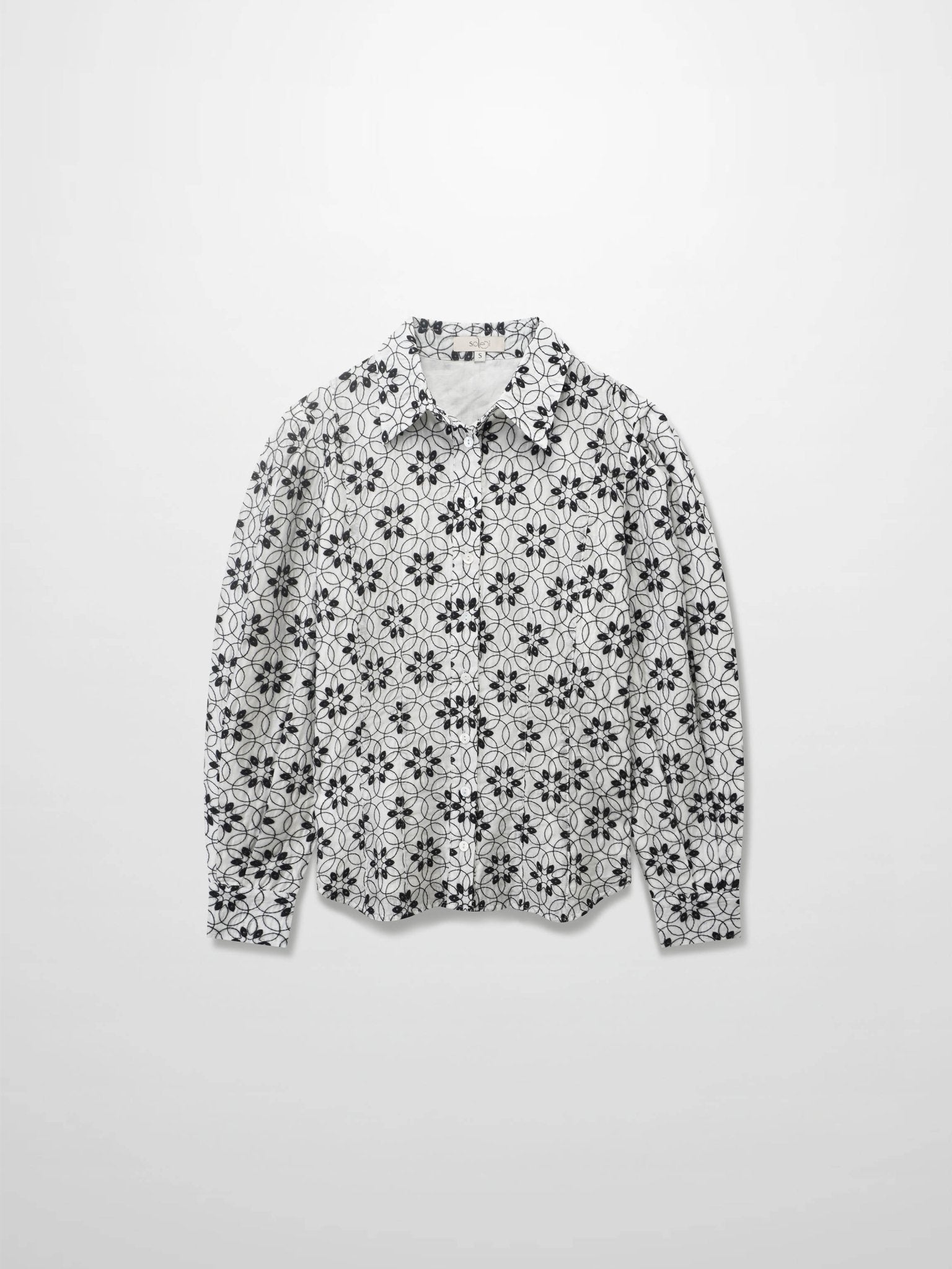 Embroidered Puff Sleeve Blouse - Floral - Addy Avenue