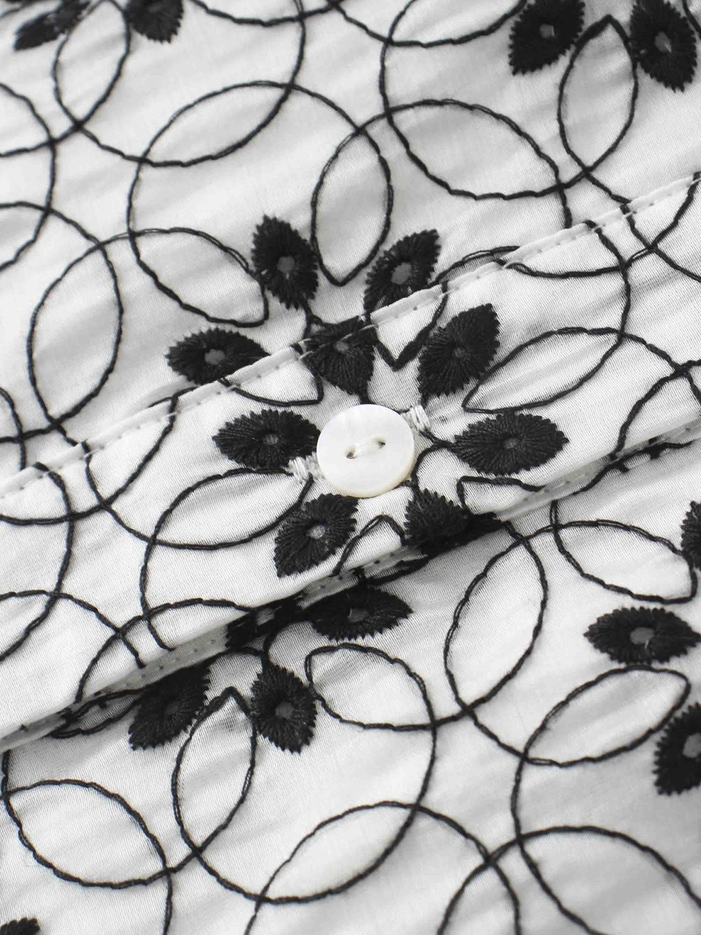 Embroidered Puff Sleeve Blouse - Floral - Addy Avenue