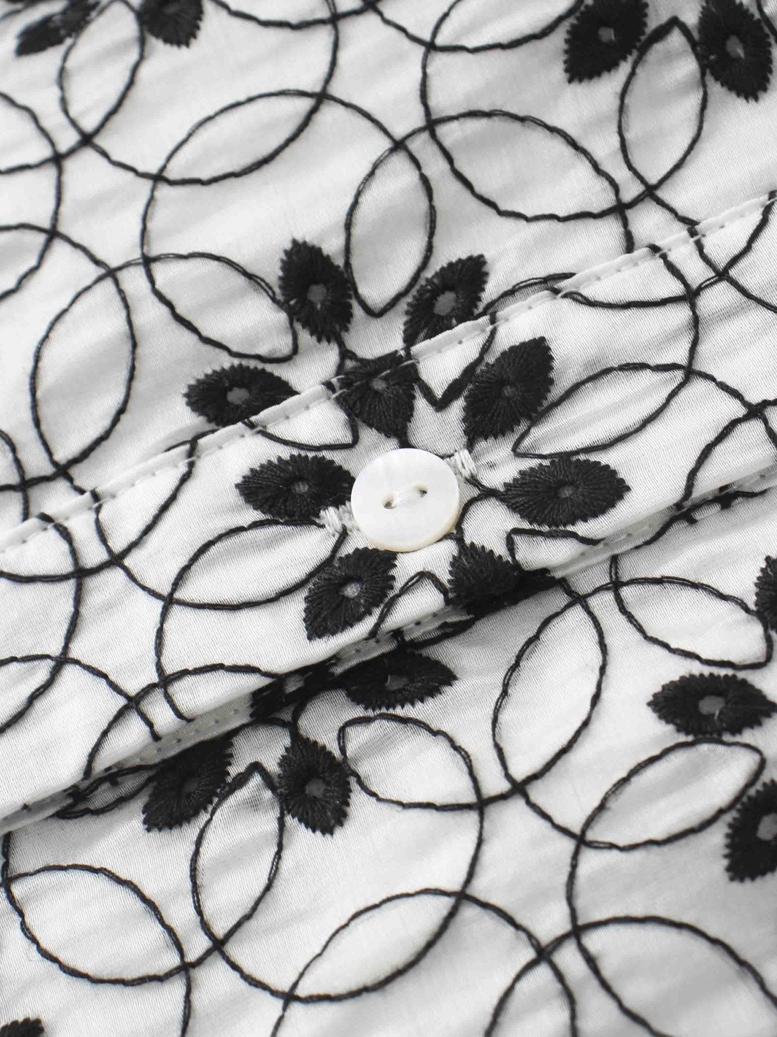 Embroidered Puff Sleeve Blouse - Floral - Addy Avenue