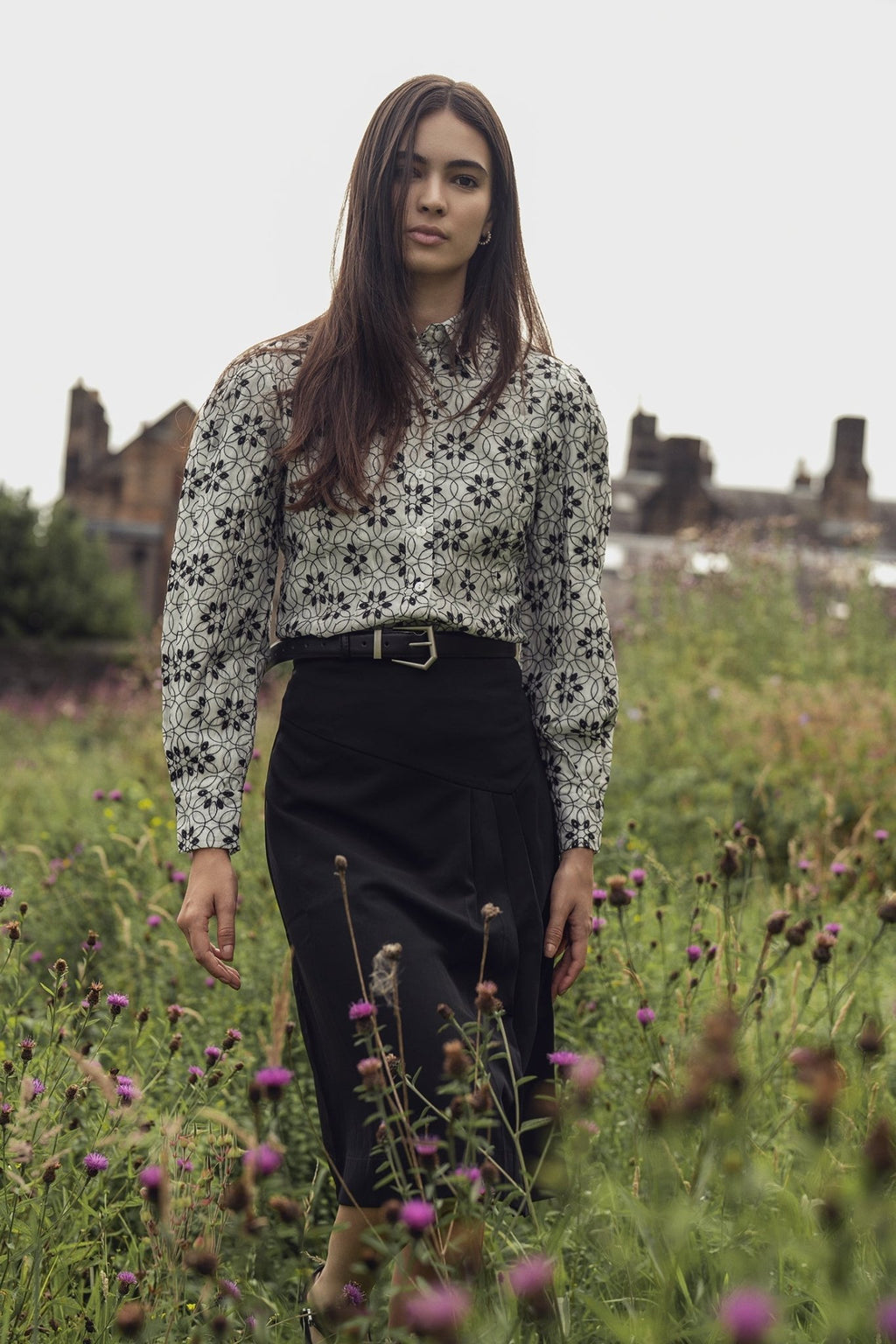 Embroidered Puff Sleeve Blouse - Floral - Addy Avenue