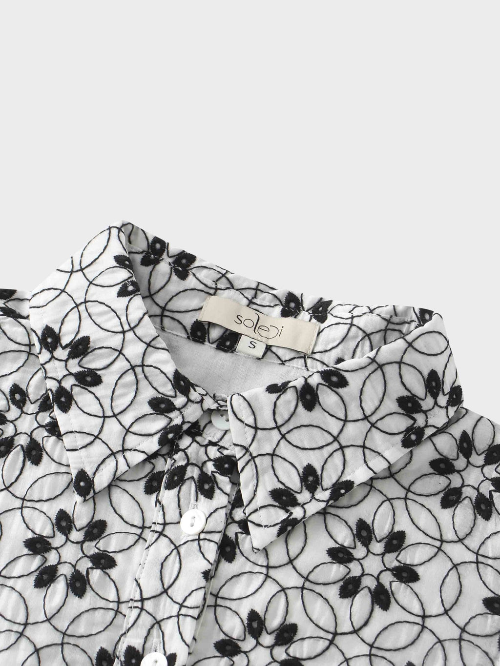 Embroidered Puff Sleeve Blouse - Floral - Addy Avenue