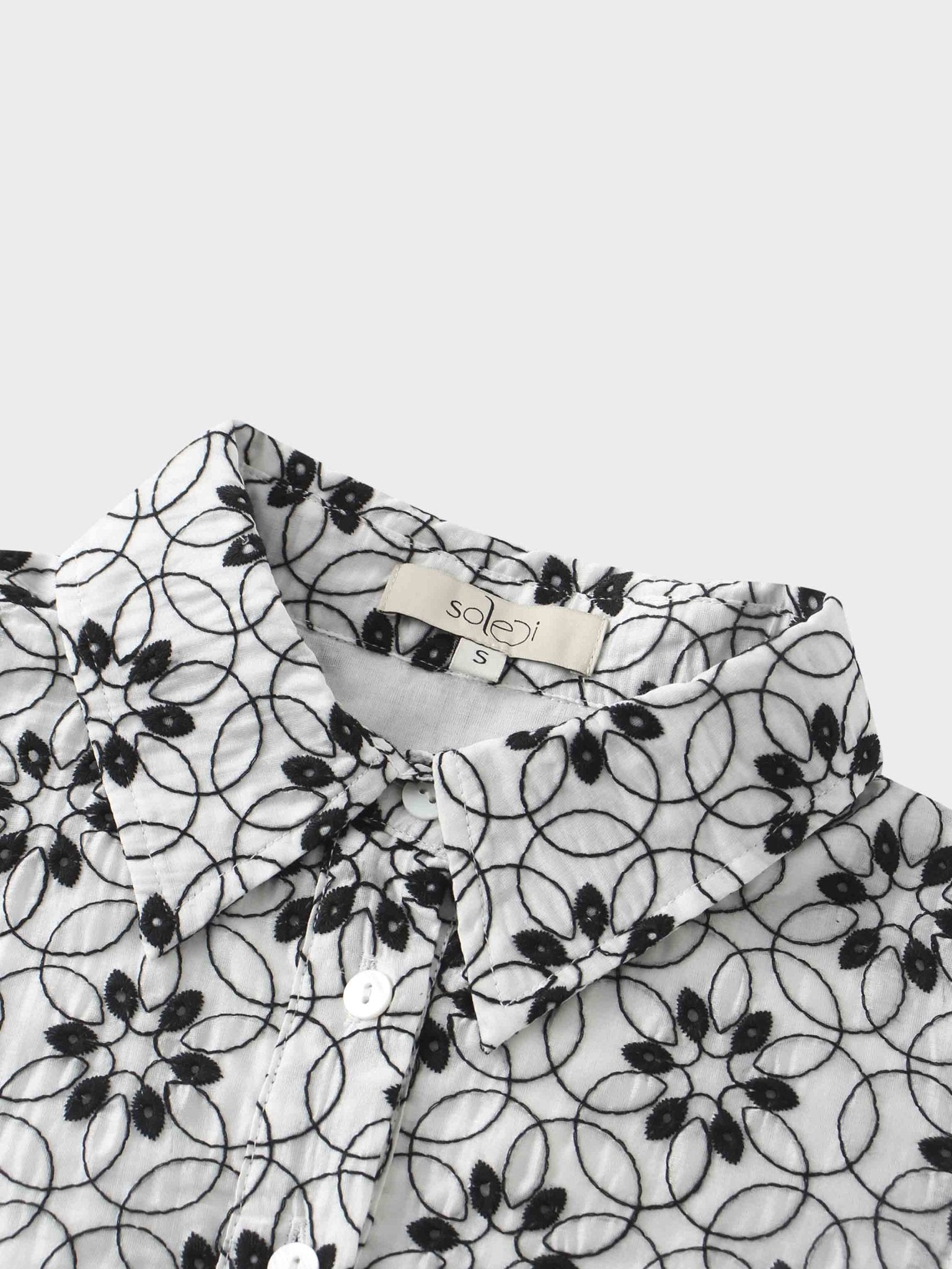 Embroidered Puff Sleeve Blouse - Floral - Addy Avenue