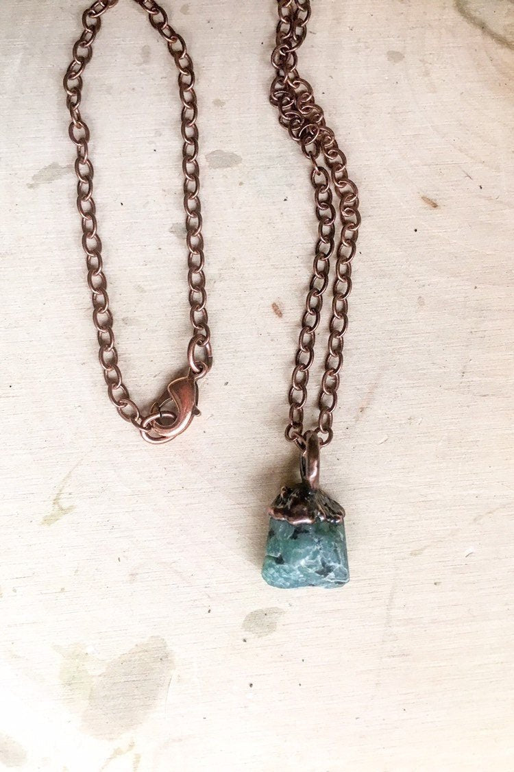 Emerald Pendant - Boho | Handmade by Blackbird & Sage - Addy Avenue