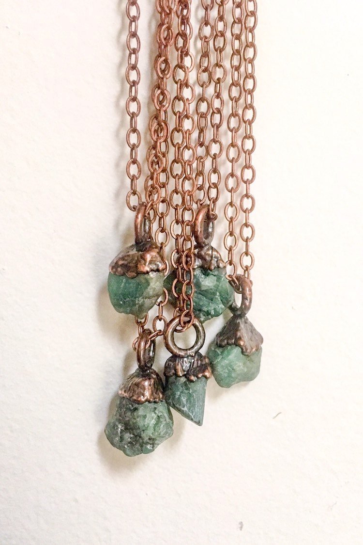 Emerald Pendant - Boho | Handmade by Blackbird & Sage - Addy Avenue