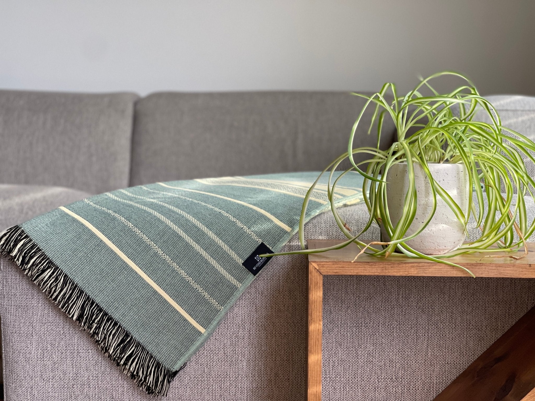 Equinoccio Throw Blanket - Mint / Natural - Addy Avenue