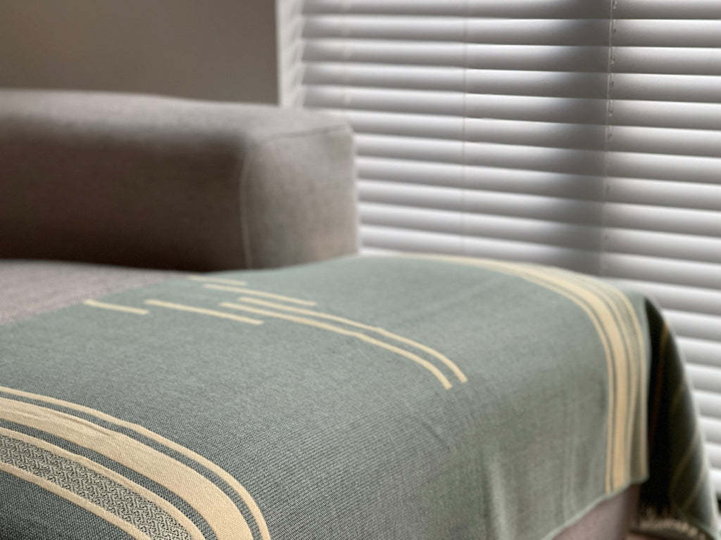 Equinoccio Throw Blanket - Mint / Natural - Addy Avenue
