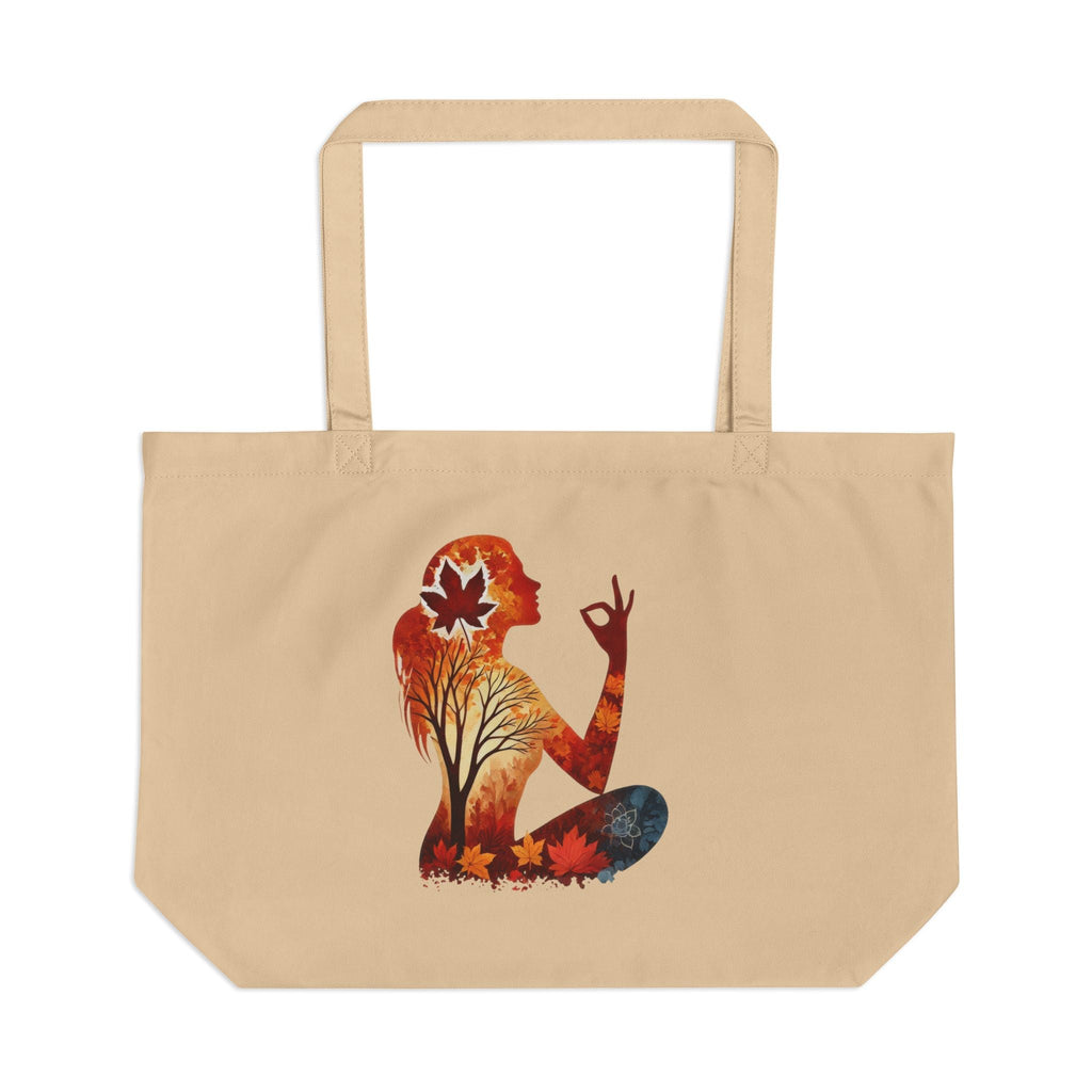 Fall Inspired Yoga Silhouette Eco Tote | Large Canvas Market Bag - Addy Avenue
