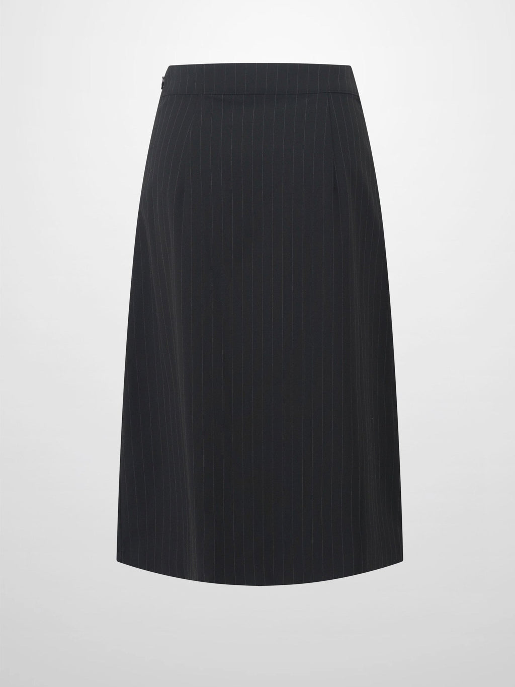 Faux Wrap Pleated Front Buckle Skirt - Pinstripe/Plaid - Addy Avenue