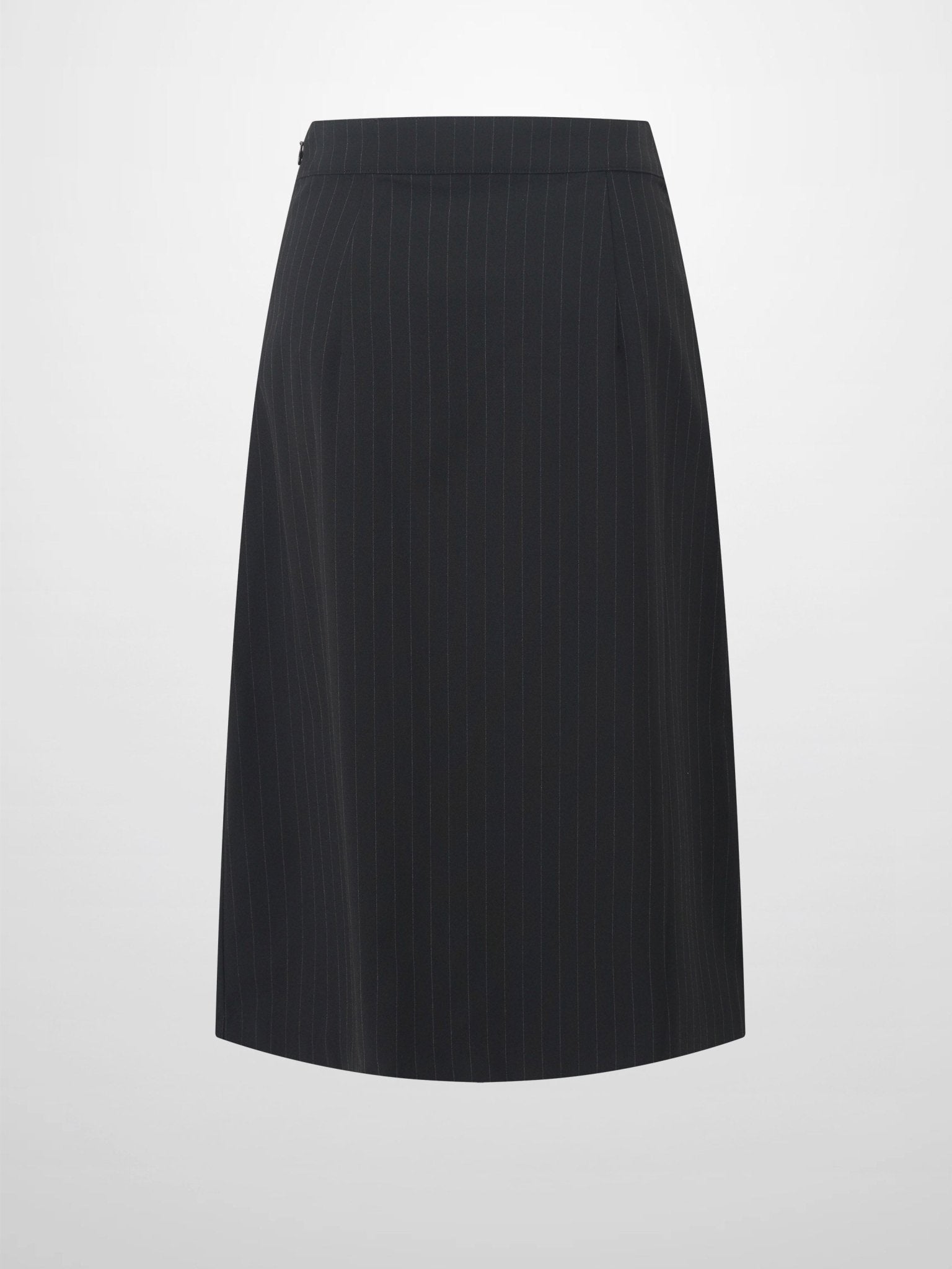 Faux Wrap Pleated Front Buckle Skirt - Pinstripe/Plaid - Addy Avenue