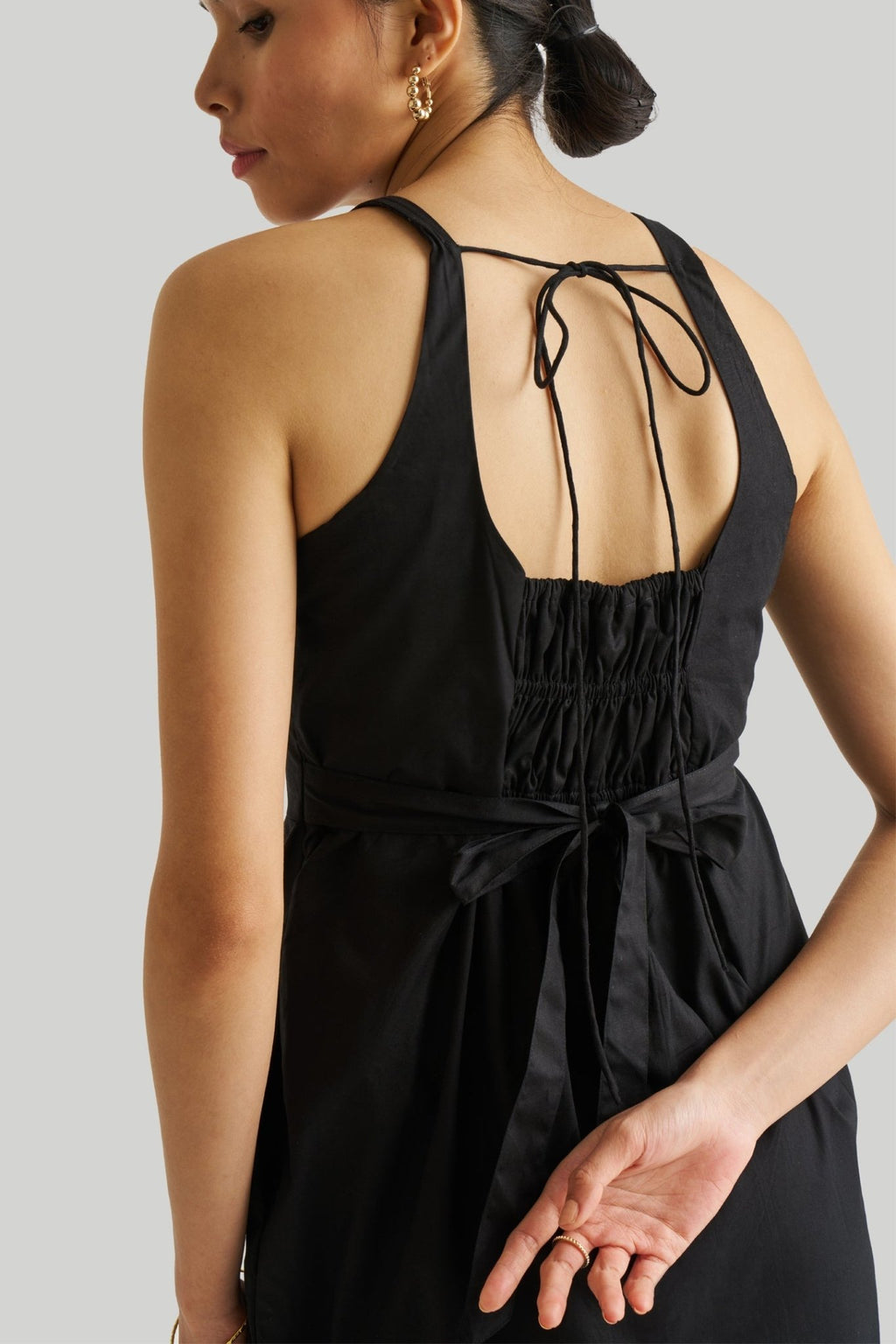 Fitted Knee Length Dress in Black - Addy Avenue