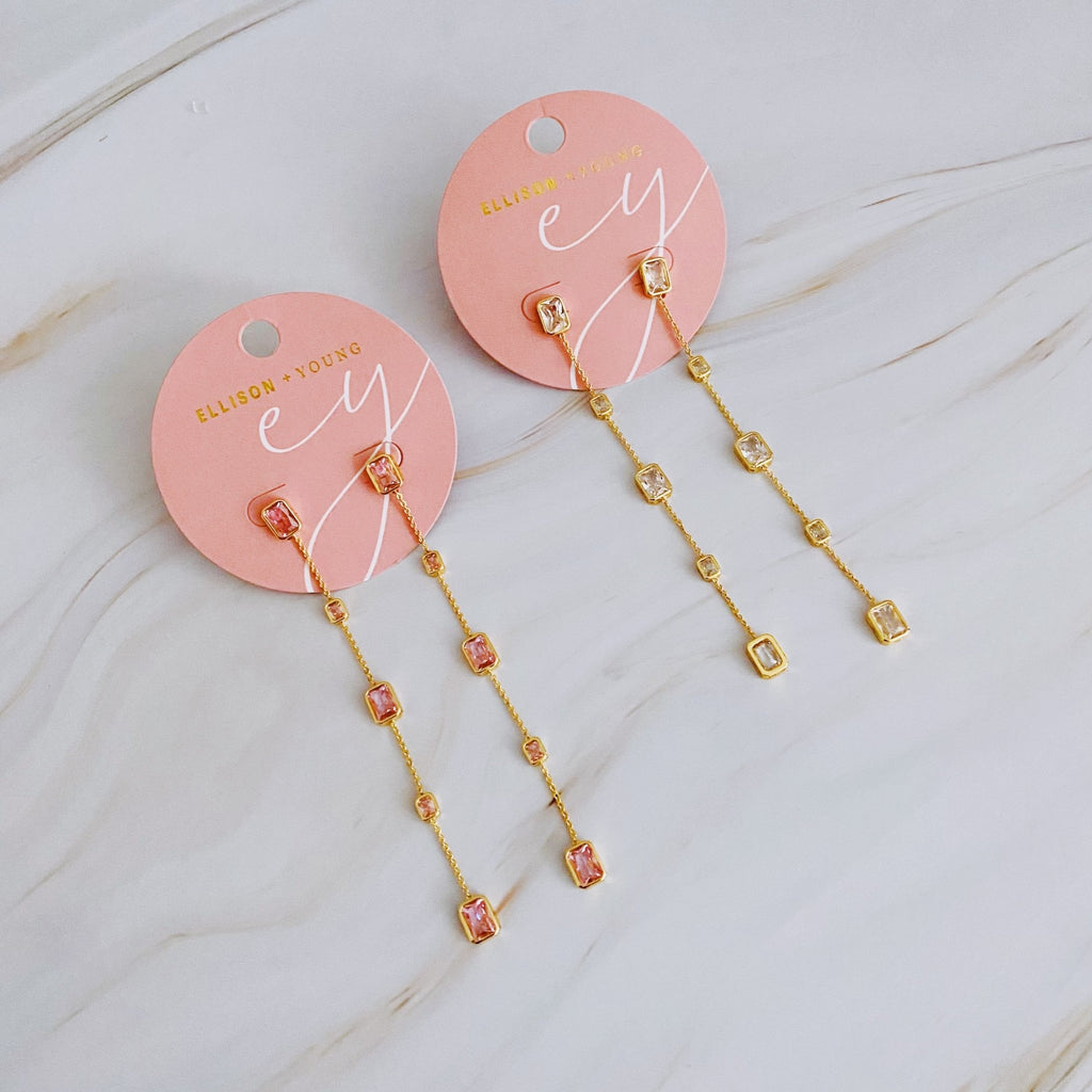 Five Stones Dangle Drop Earrings - Addy Avenue