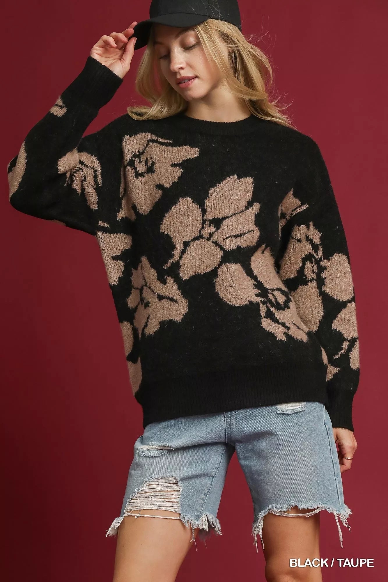 Floral Long Sleeve Sweater - Addy Avenue