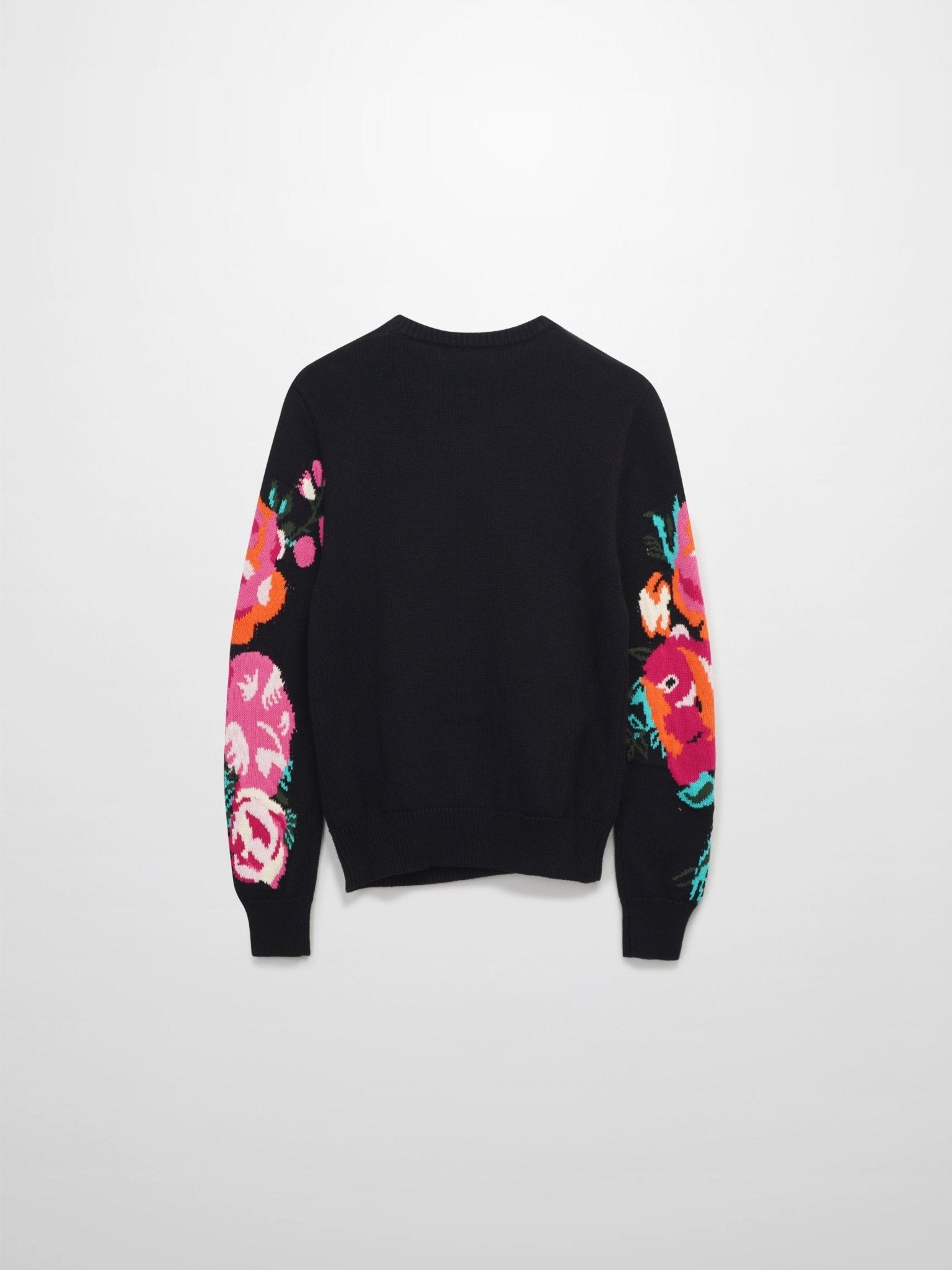 Floral Motif Sweater - Black - Addy Avenue