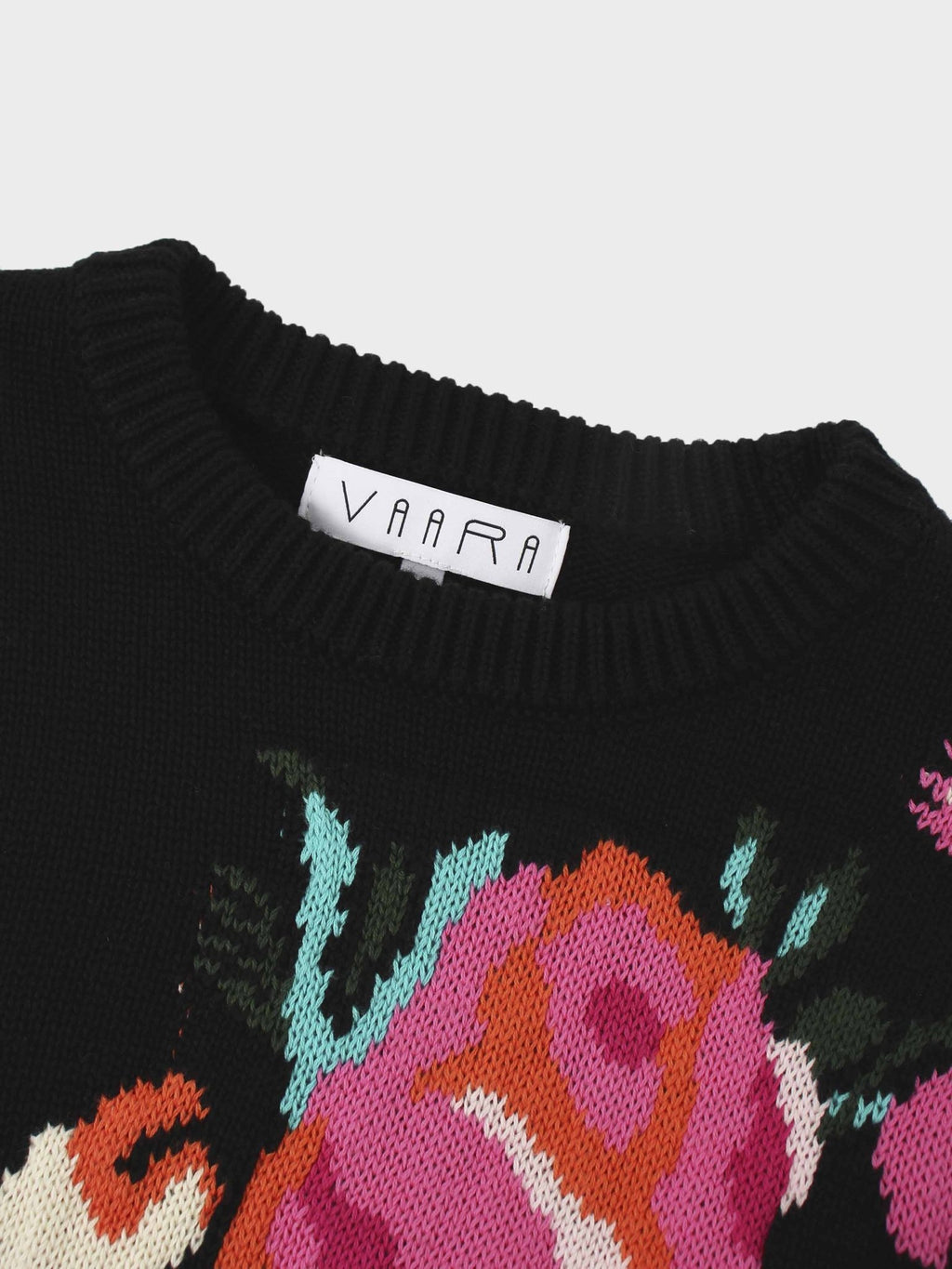 Floral Motif Sweater - Black - Addy Avenue
