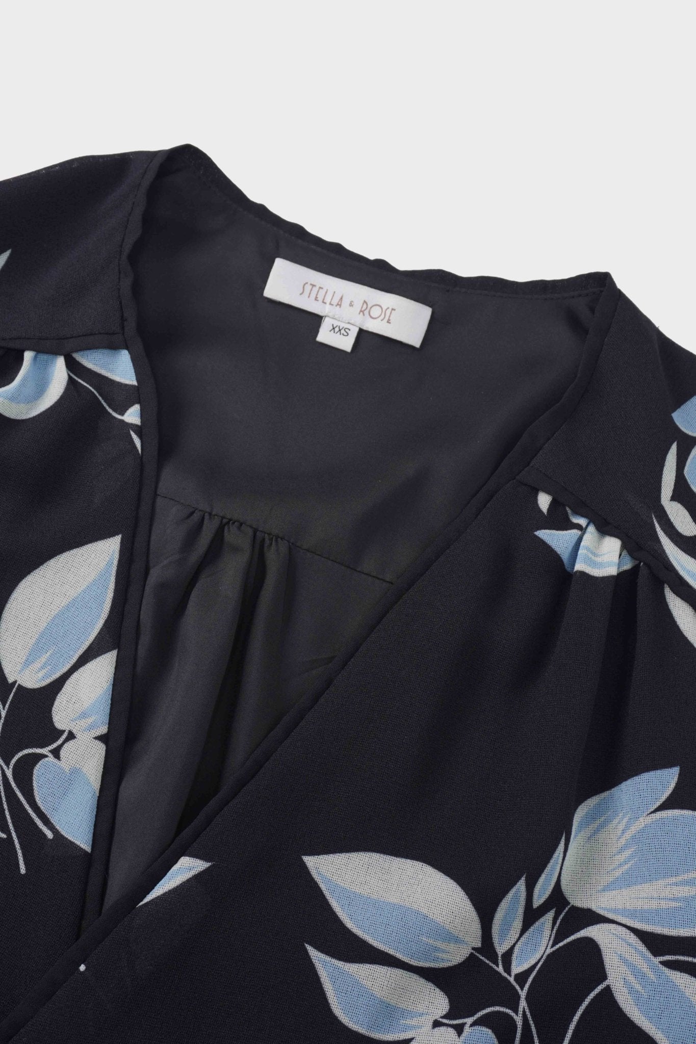 Flutter Sleeve Wrap Dress - Blue Flower - Addy Avenue