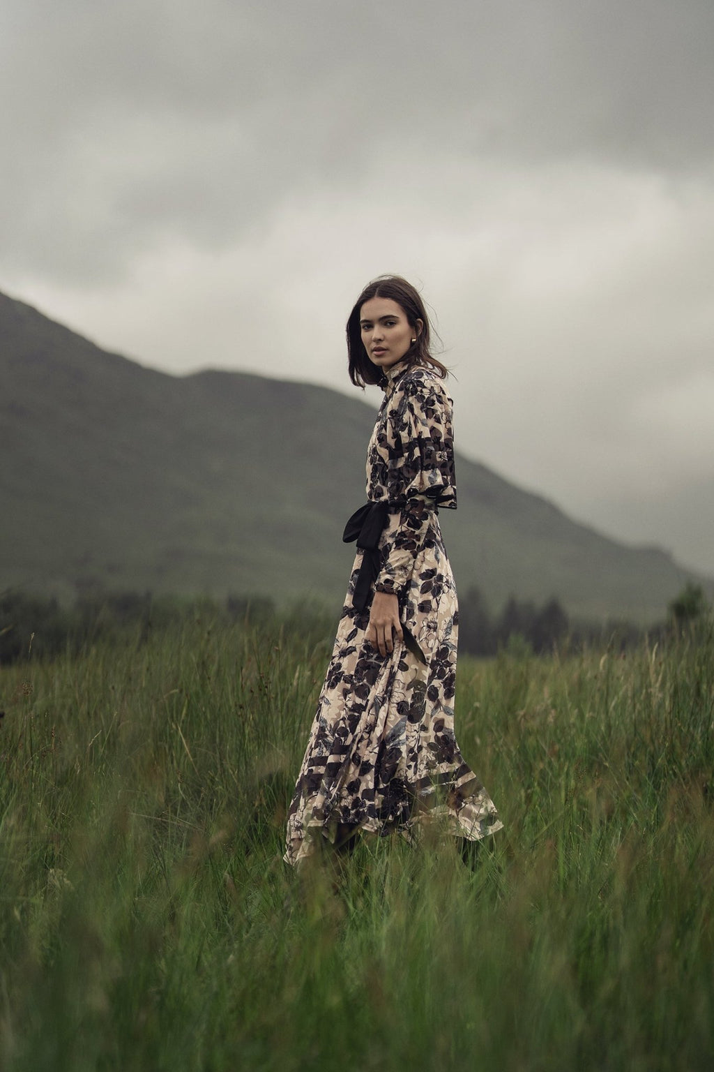 Flutter Sleeve Wrap Dress - Velvet Floral - Addy Avenue