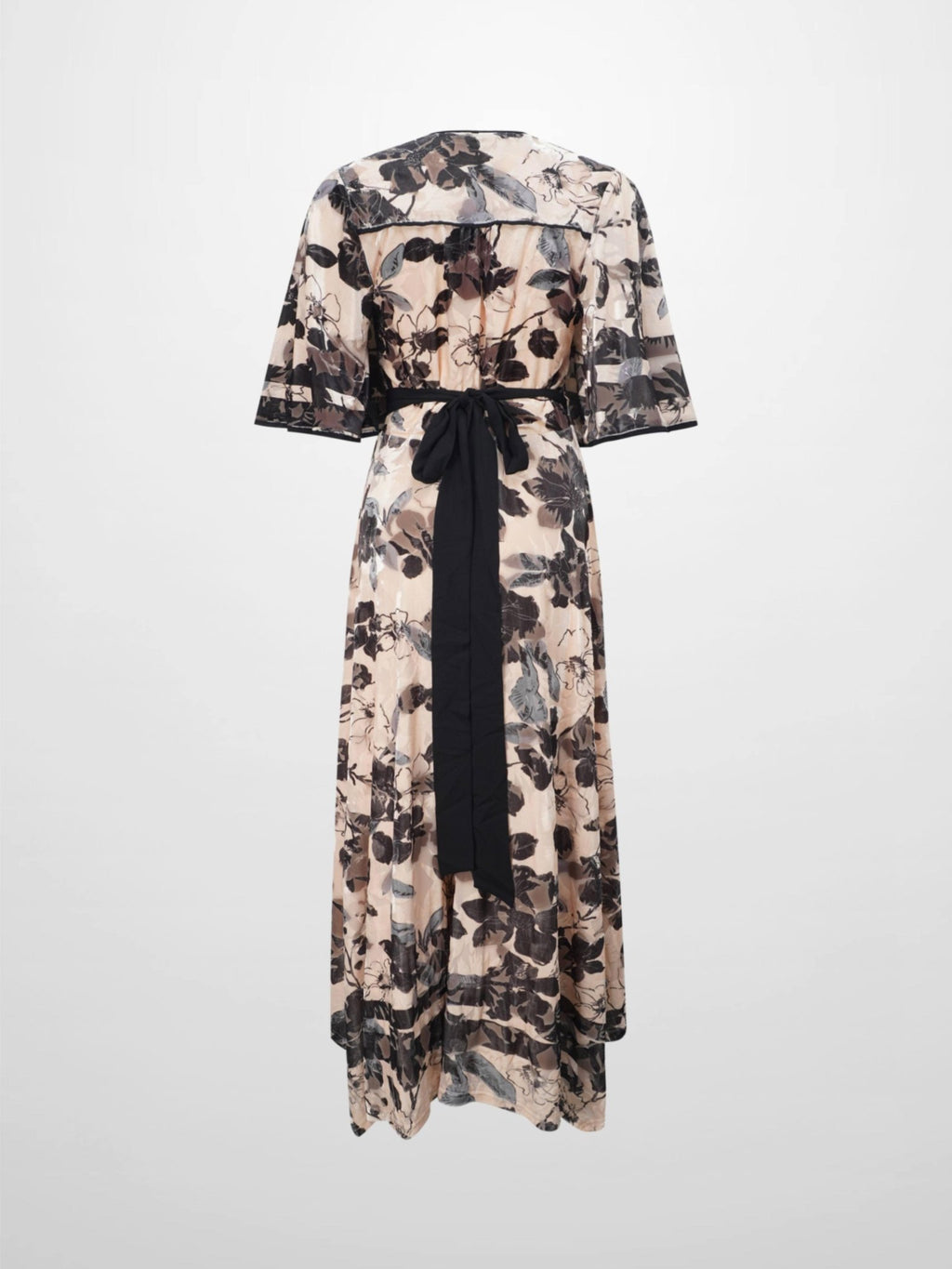 Flutter Sleeve Wrap Dress - Velvet Floral - Addy Avenue