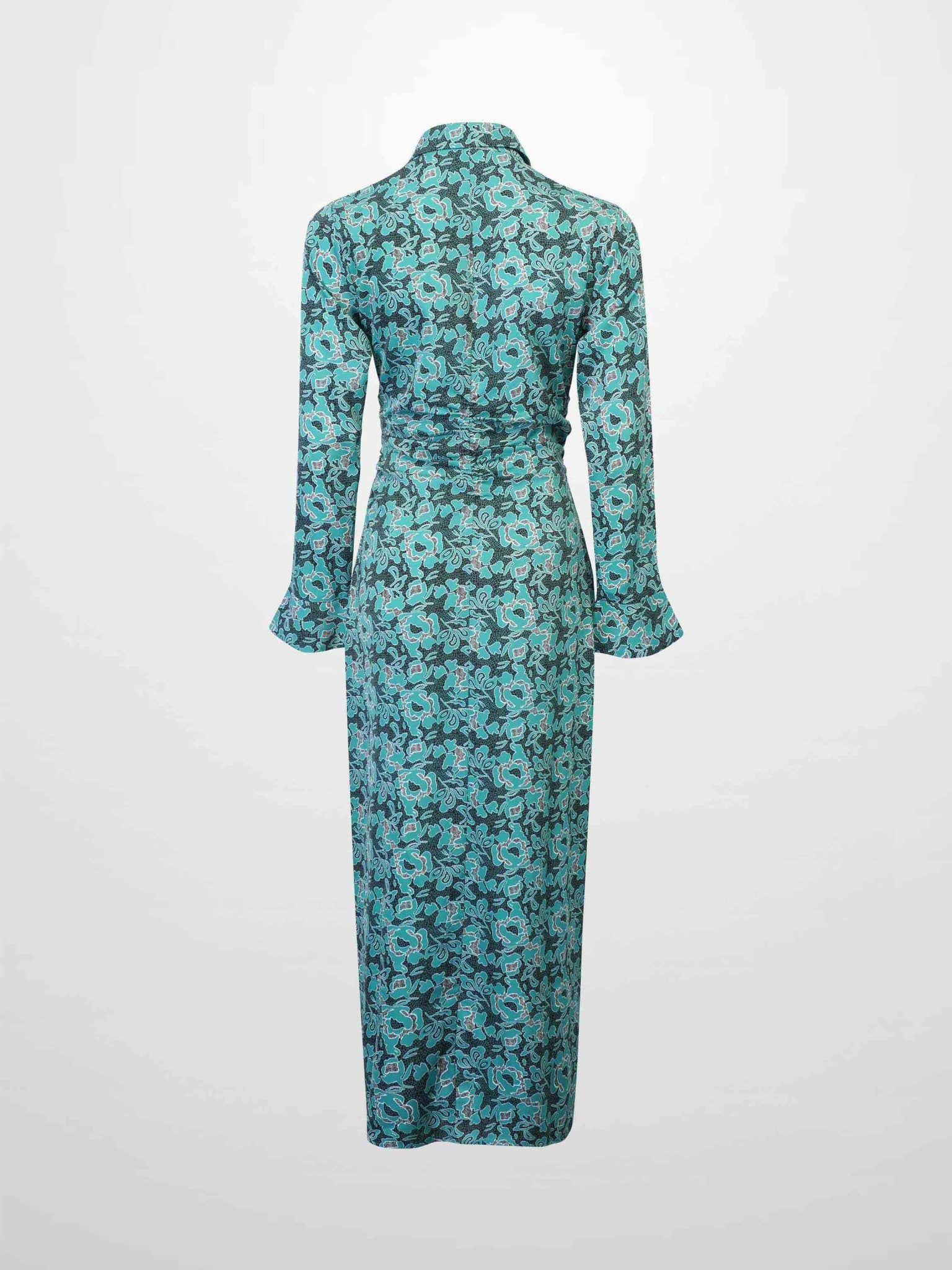 Front Shirred Shirtdress - Teal Floral - Addy Avenue