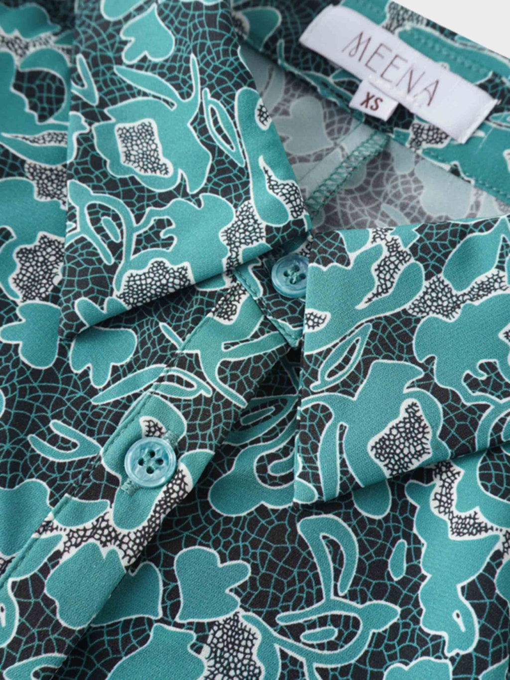 Front Shirred Shirtdress - Teal Floral - Addy Avenue