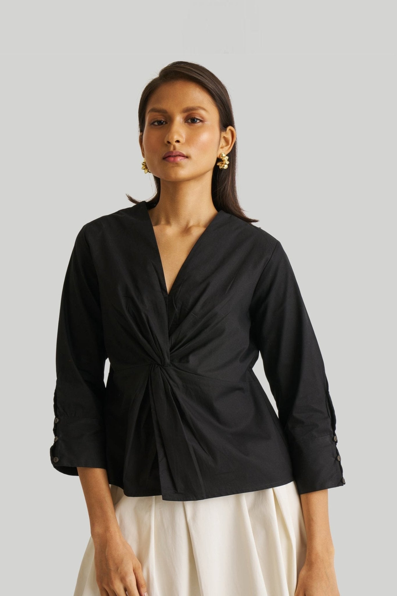 Front Twist Top in Black - Addy Avenue